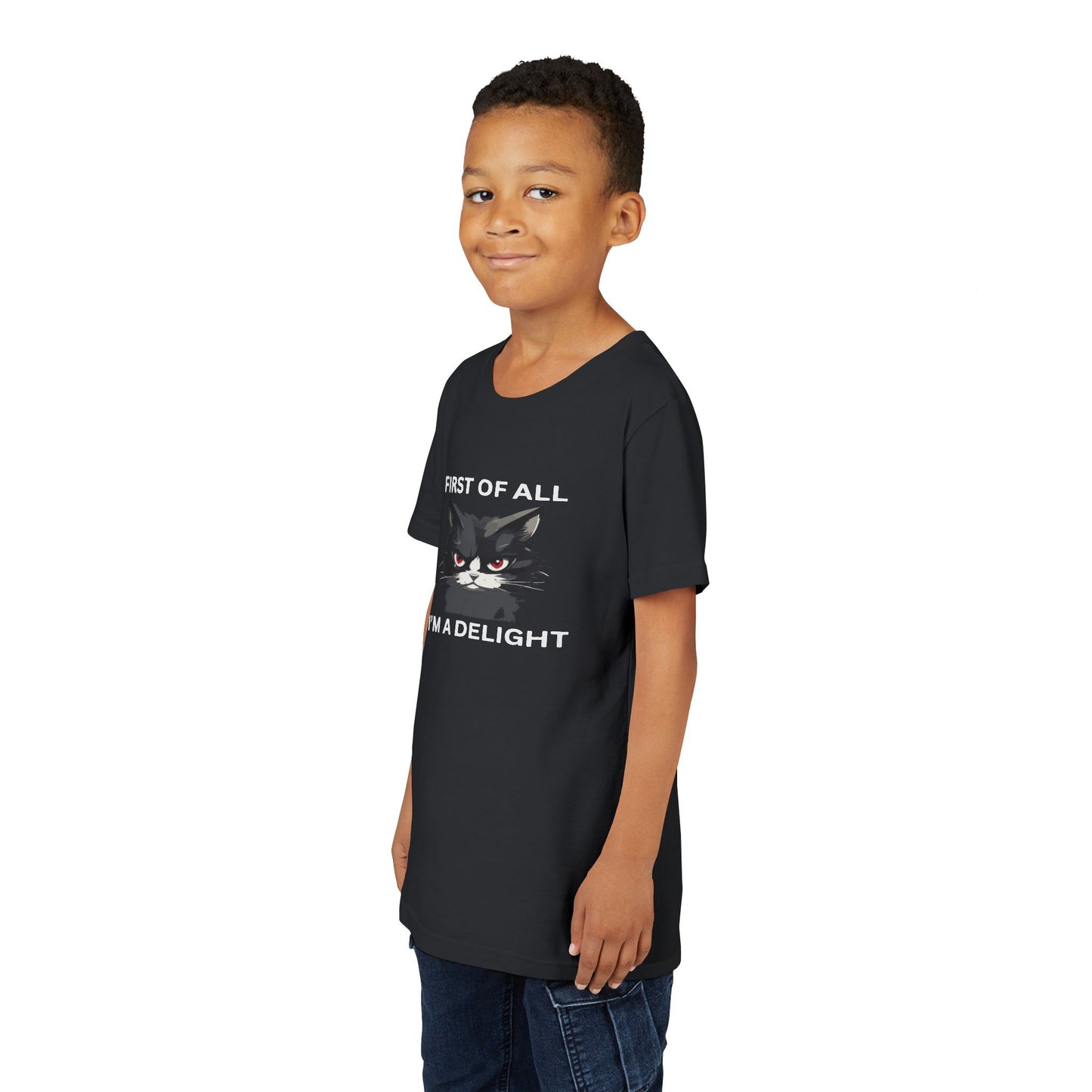 Youth Cat Humor Tee - Perfect for Cat Lovers, Birthday Gifts for Kids, Everyday Wear, Funny Quotes Shirt, Gift for Pet Lovers