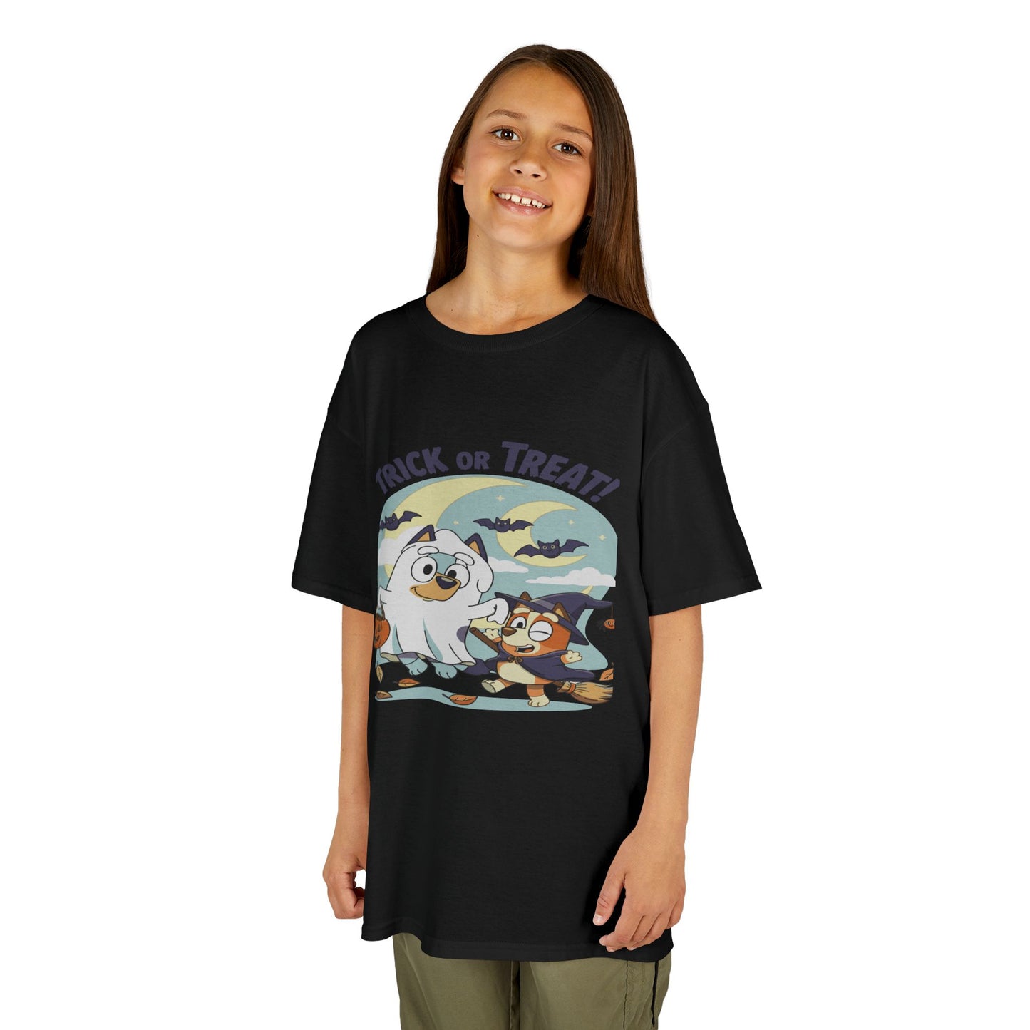 Kids Halloween T-Shirt, Trick or Treat Tee, Fun Ghost & Owl Shirt, Spooky Season Apparel, Cute Costume Top for Kids