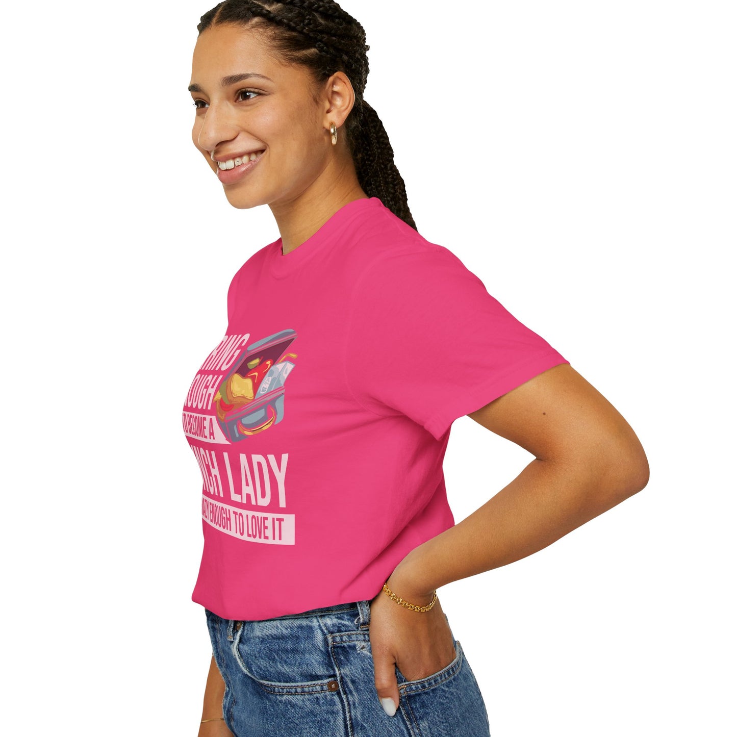 Lunch Lady Humor Unisex T-Shirt, Caring Enough to Become a Lunch Lady, Teacher Gift, Appreciation Gift, Funny T-Shirt, School Staff Tee