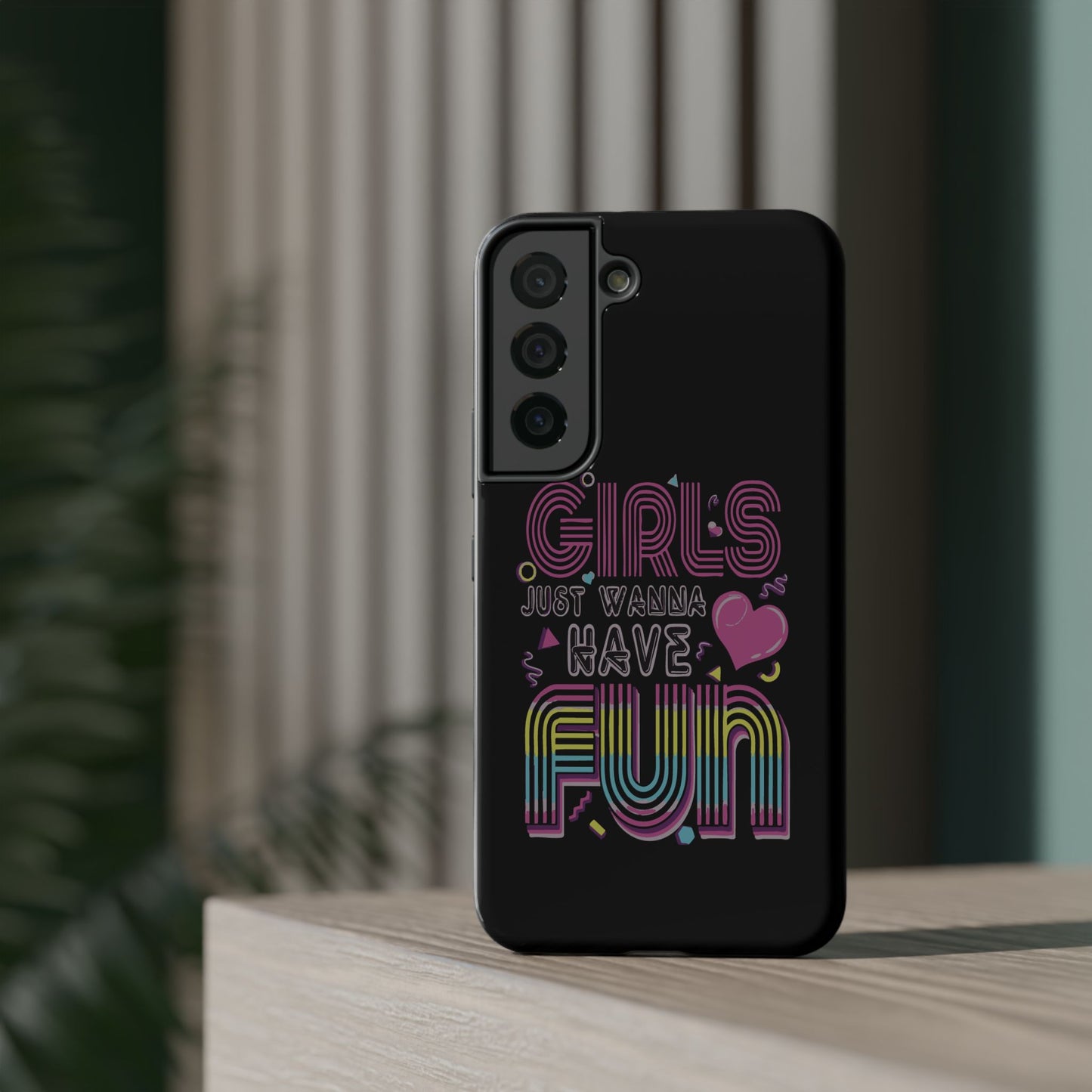 Fun Vibe Phone Case - Girls Just Wanna Have Fun Cell Case, Impact-Resistant Cover, Gift for Teens, Birthday Party Accessory, Trendy Tech