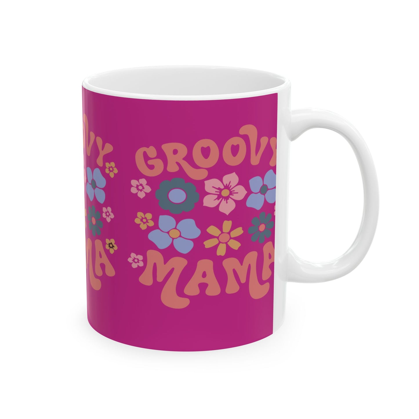 Groovy Mama Ceramic Mug - Colorful Floral Design, Perfect for Mother’s Day or Everyday Use