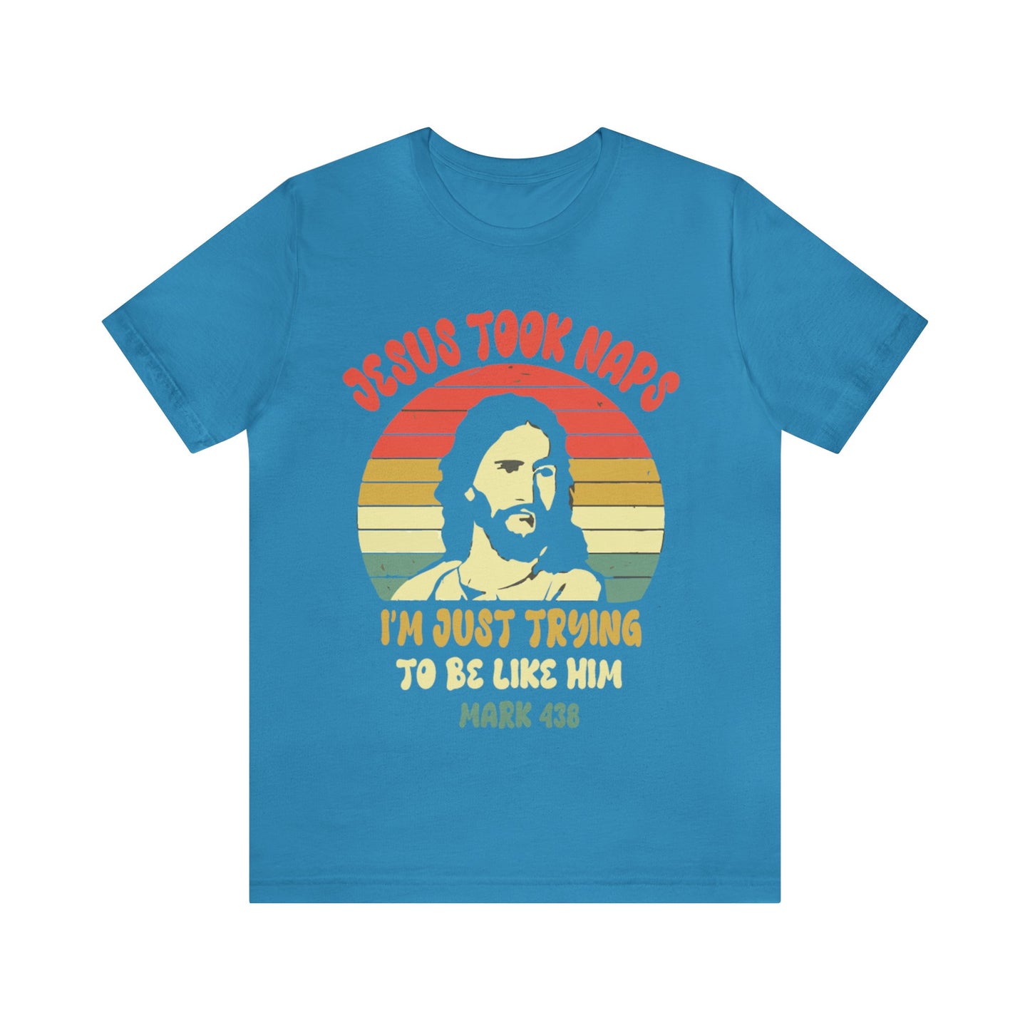 Jesus Took Naps Retro Jersey Short Sleeve Tee