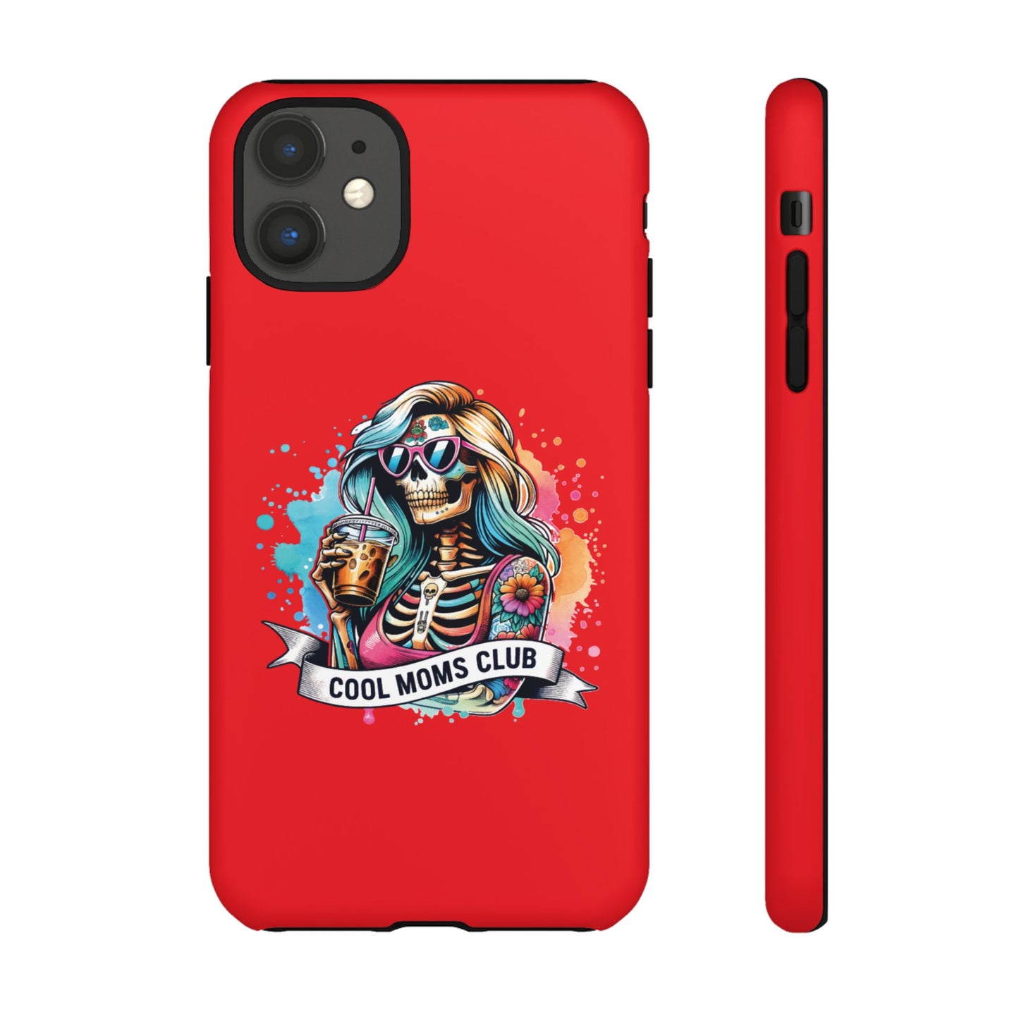 Cool Moms Club Phone Case - Tough Cases, Funky Phone Cover, Gift for Moms, Skeleton Design, Trendy Tech Accessories