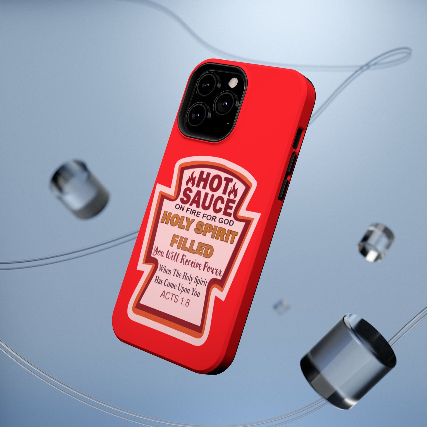 Holy Spirit Hot Sauce Phone Cases - Impact-Resistant, Christian Gift, Spiritual Reminder, Unique Design, Faith-Based Accessory