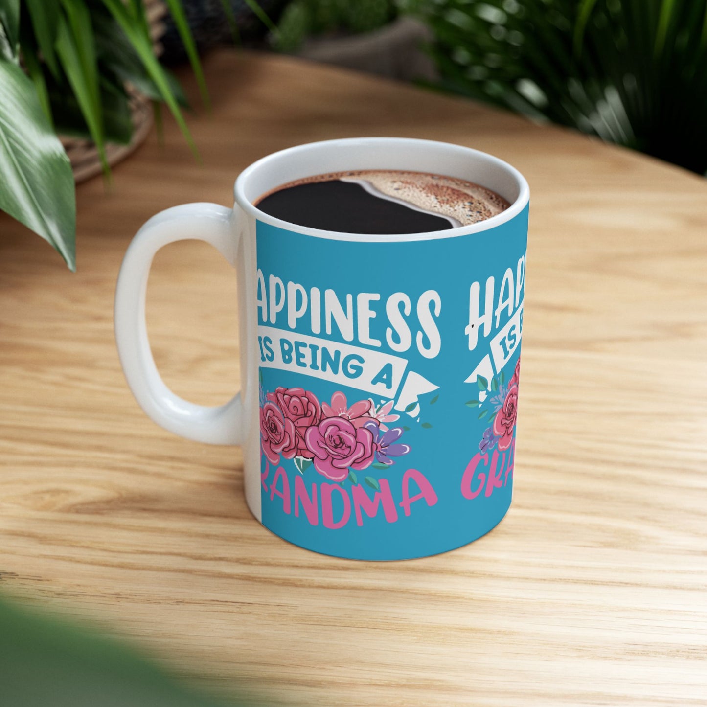 Floral Grandma Mug - Happiness is Being a Grandma - Perfect Gift for Mother's Day