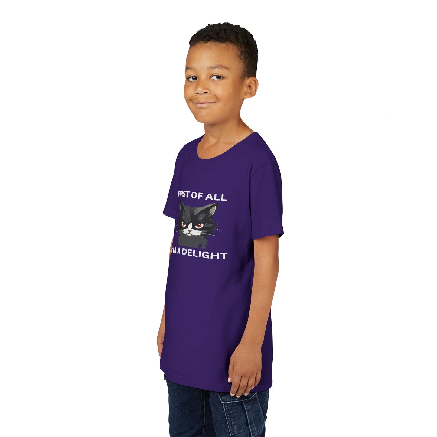 Youth Cat Humor Tee - Perfect for Cat Lovers, Birthday Gifts for Kids, Everyday Wear, Funny Quotes Shirt, Gift for Pet Lovers