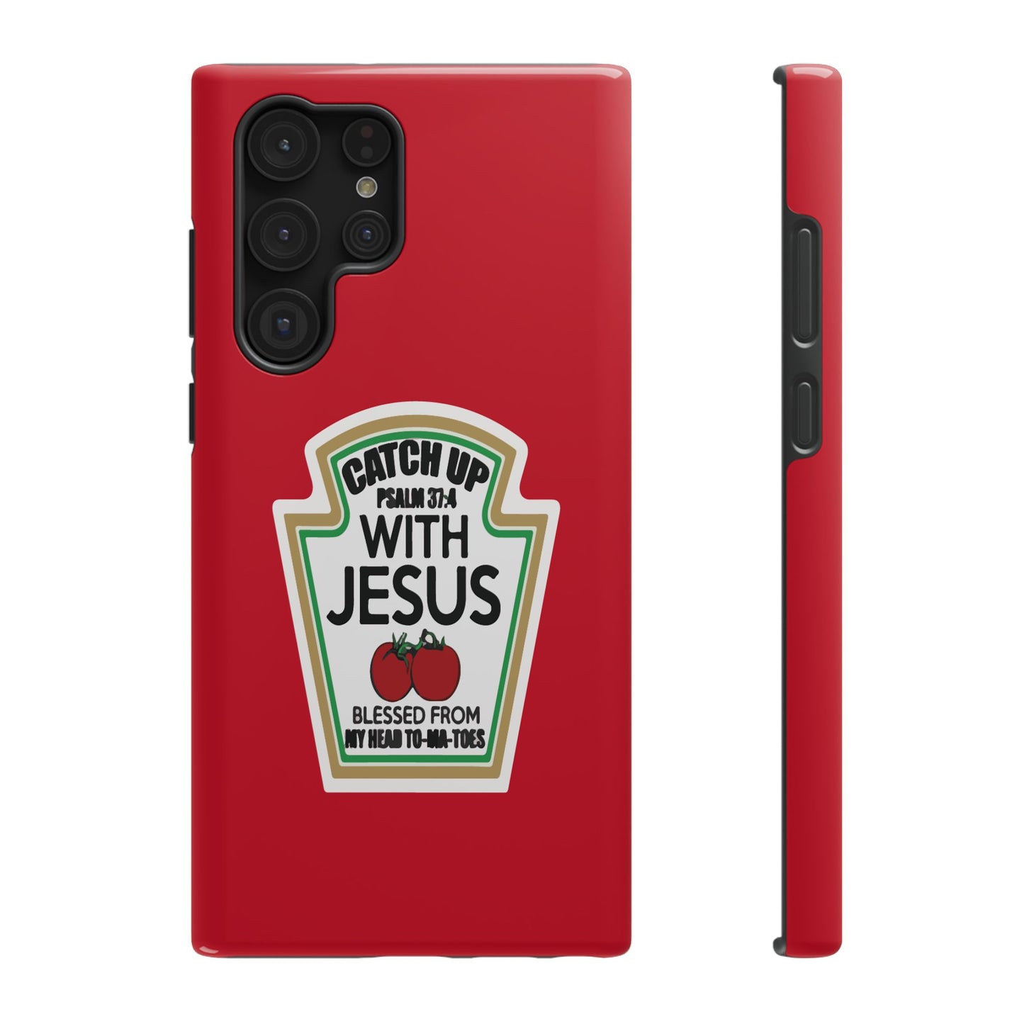 Fun Christian Phone Case, Catch Up with Jesus, Impact-Resistant, Faith-Based Gift, Religious Accessories, Bible Verses