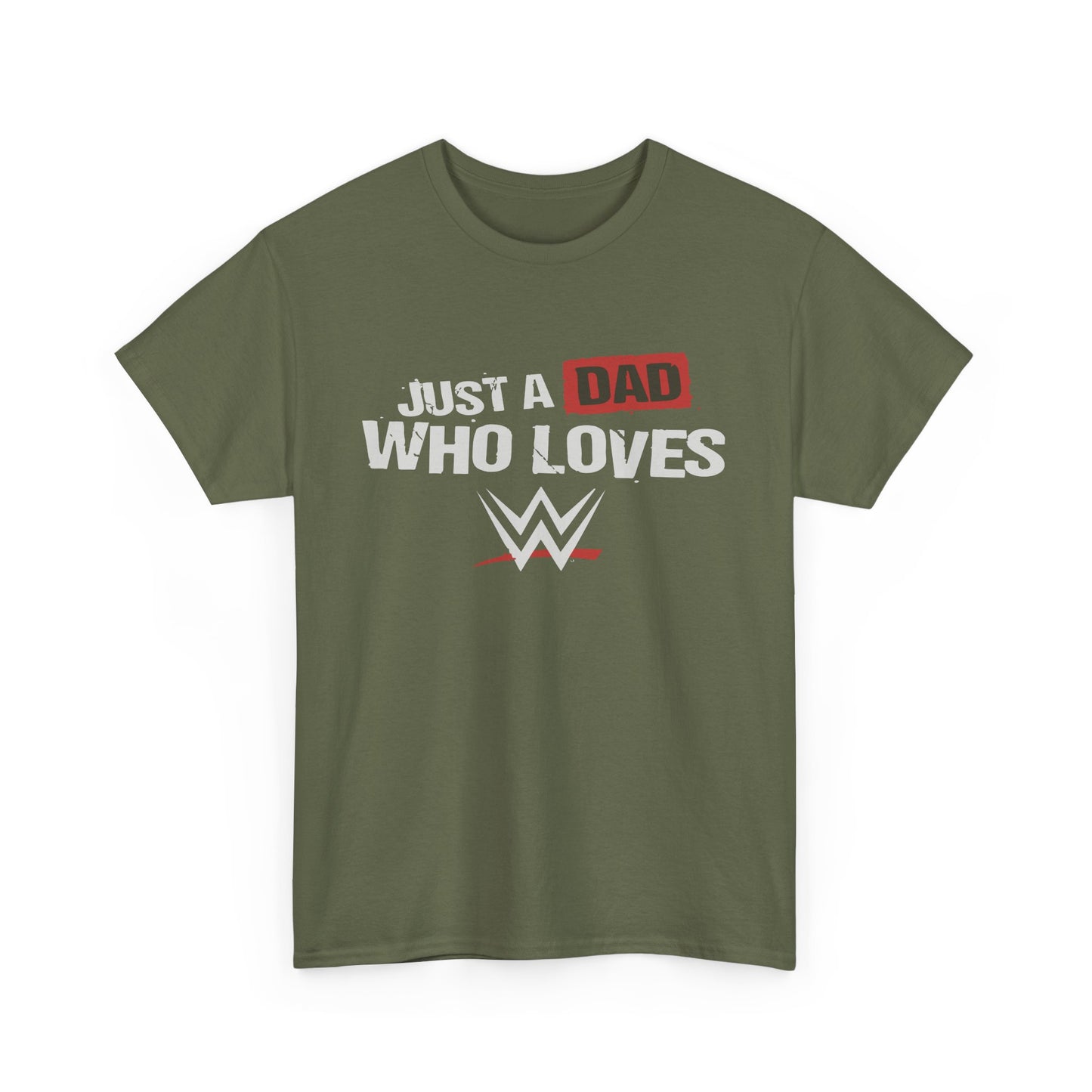 Just a Dad Who Loves WWE Tee | Unisex Heavy Cotton Shirt, Father’s Day Gift, Dad Shirt, Wrestling Fan Apparel, Gift for Dads