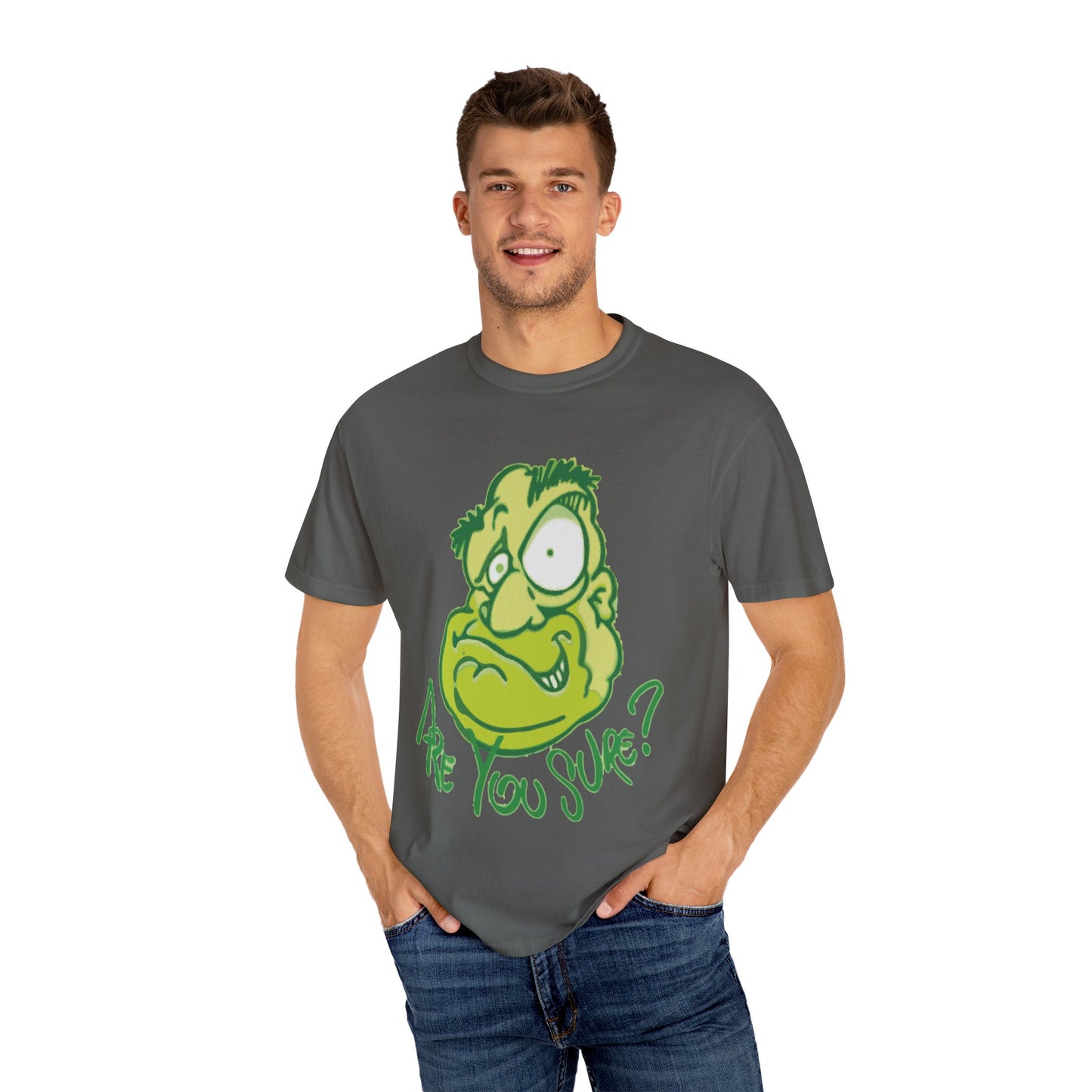 Unisex Garment-Dyed T-Shirt with Quirky Cartoon Design - Perfect for Casual Wear, Gifting, Parties, and Everyday Comfort