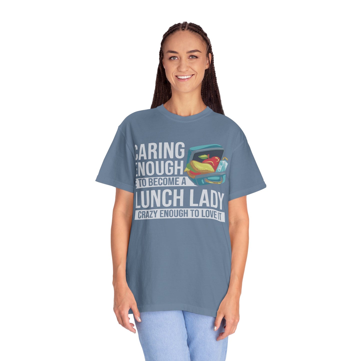 Lunch Lady Humor Unisex T-Shirt, Caring Enough to Become a Lunch Lady, Teacher Gift, Appreciation Gift, Funny T-Shirt, School Staff Tee