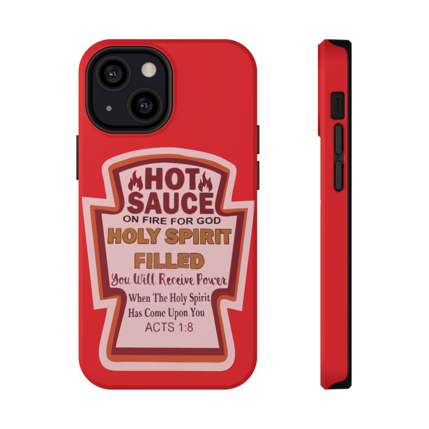 Holy Spirit Hot Sauce Phone Cases - Impact-Resistant, Christian Gift, Spiritual Reminder, Unique Design, Faith-Based Accessory