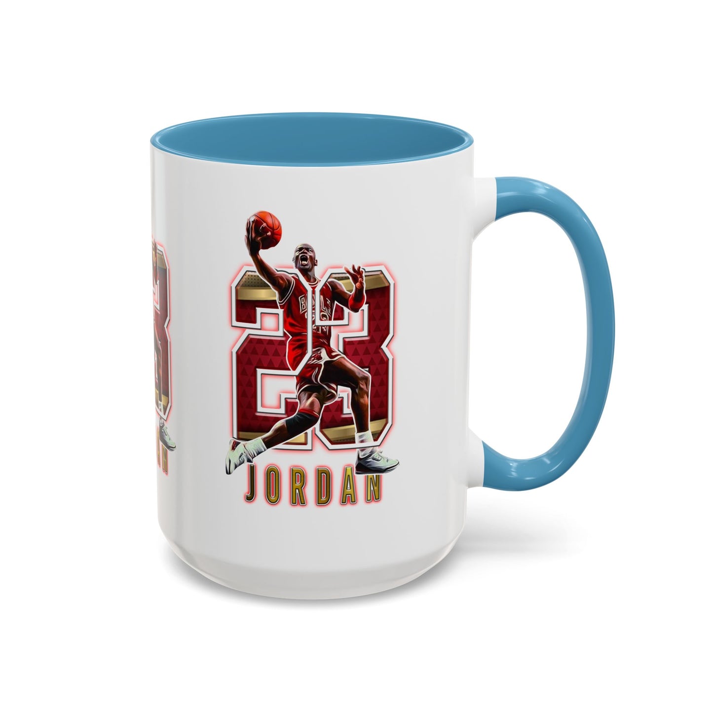 Michael Jordan Accent Coffee Mug - 11oz & 15oz - Perfect Gift for Sports Fans, Collectors, Basketball Lovers, Unique Gift Idea