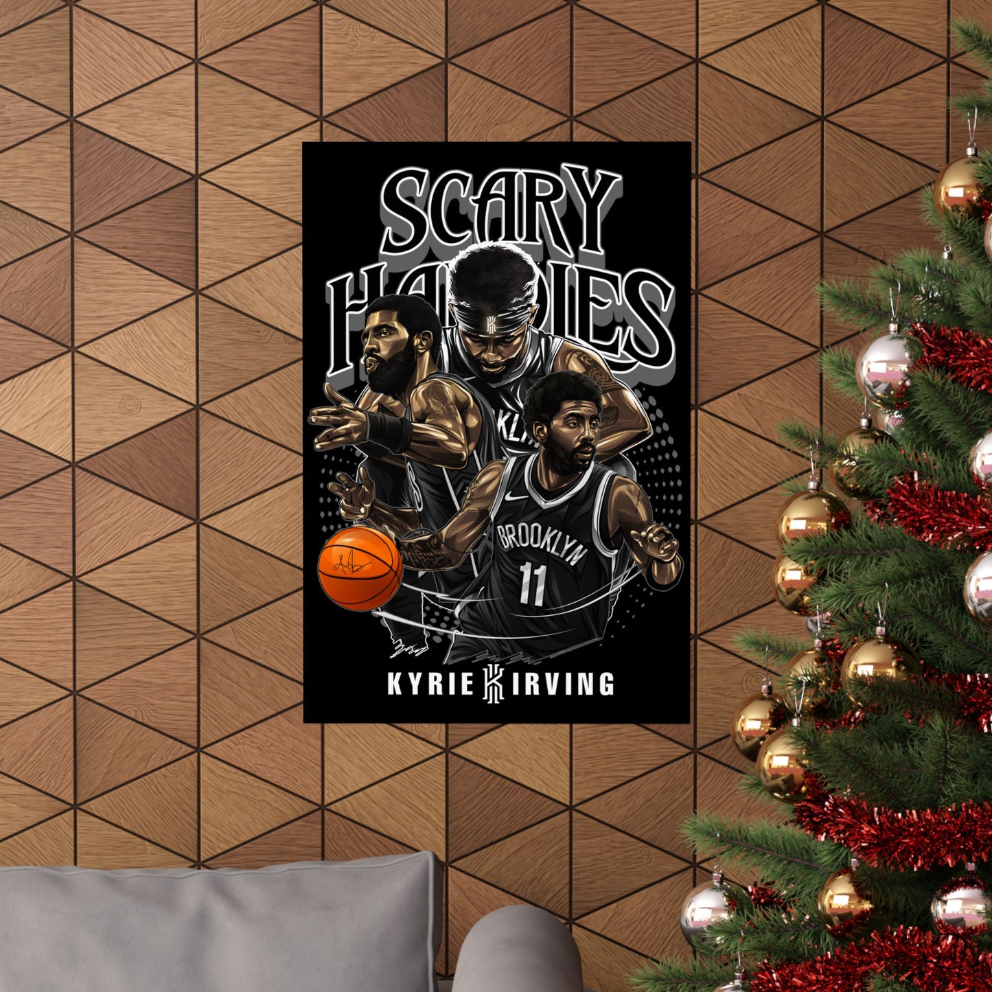 Basketball Wall Art Poster, Scary Hardies, Matte Vertical Print, Sports Decor, Gift for Fans, Home & Office Decoration