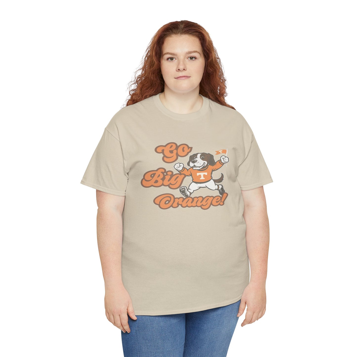 Go Big Orange Unisex Heavy Cotton Tee, Sports Fan Shirt, Casual Wear, College Game Day Top, Gift for Sports Enthusiasts