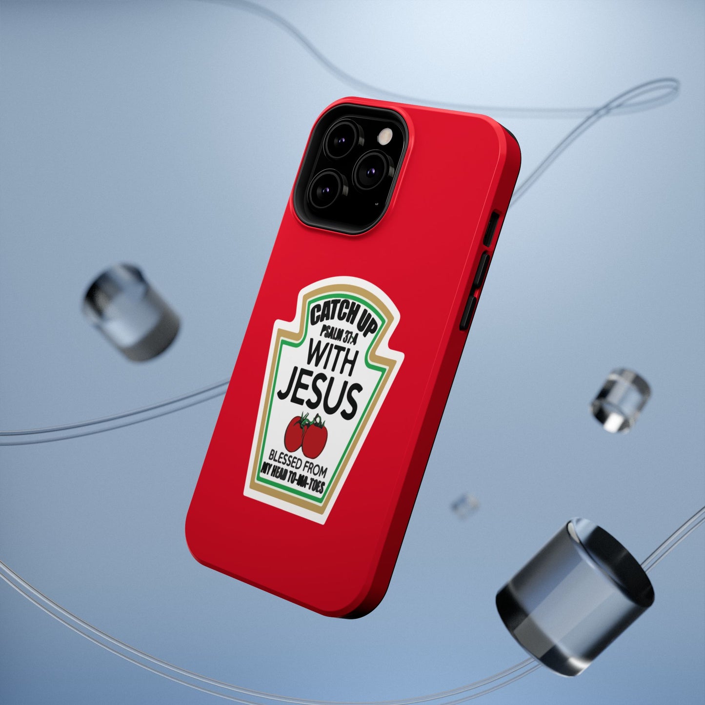 Fun Christian Phone Case, Catch Up with Jesus, Impact-Resistant, Faith-Based Gift, Religious Accessories, Bible Verses