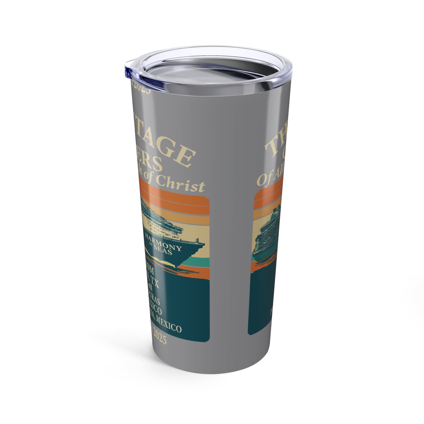Vintage Cruise Ship Tumbler 20oz, Personalized Travel Mug, Nautical Travel Cup, Gifts for Travelers, Sailing Souvenir
