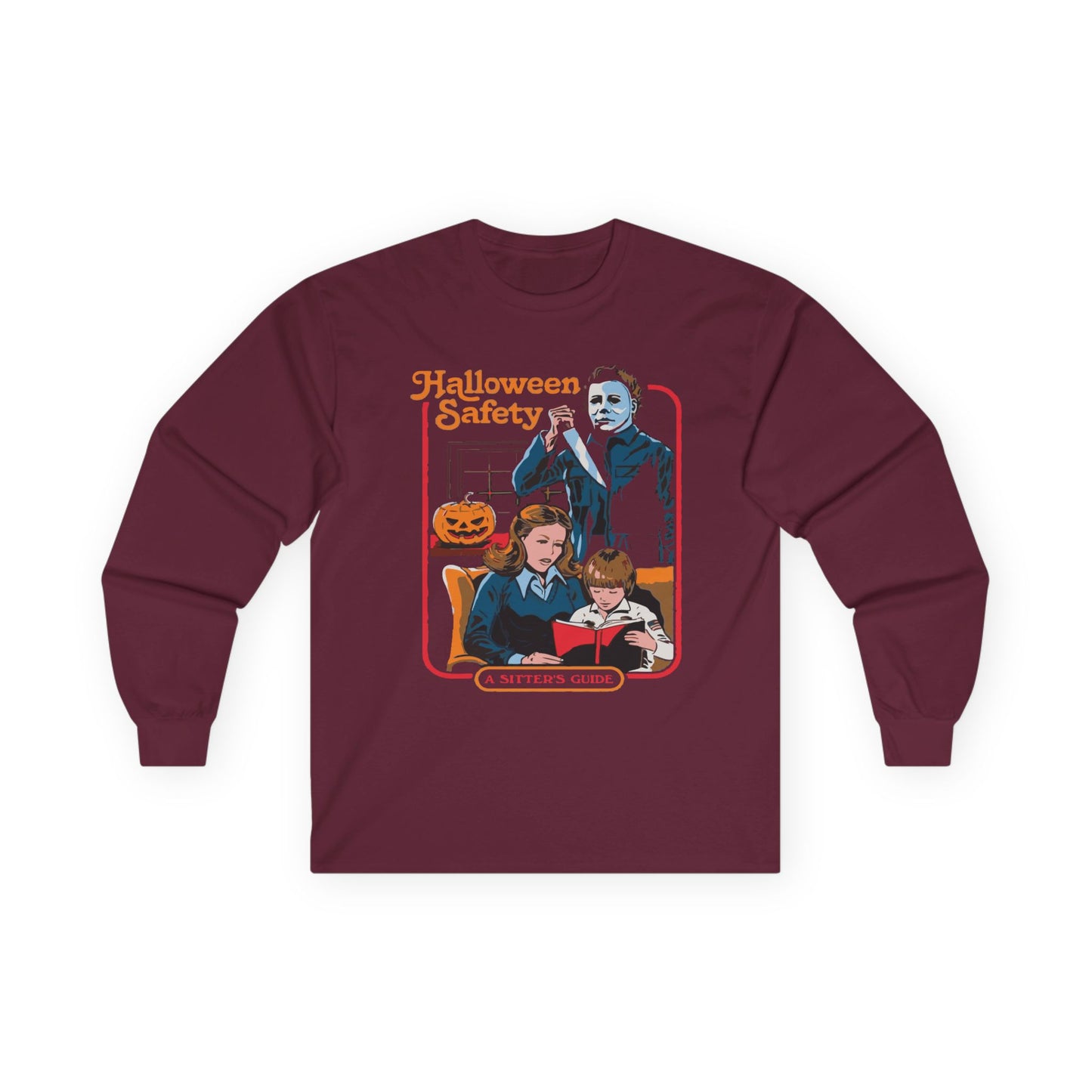 Retro Halloween Long Sleeve Tee, Unisex Tee for Fall, Halloween Safety, Spooky Season Shirt, Holiday Gift, Cozy Casual