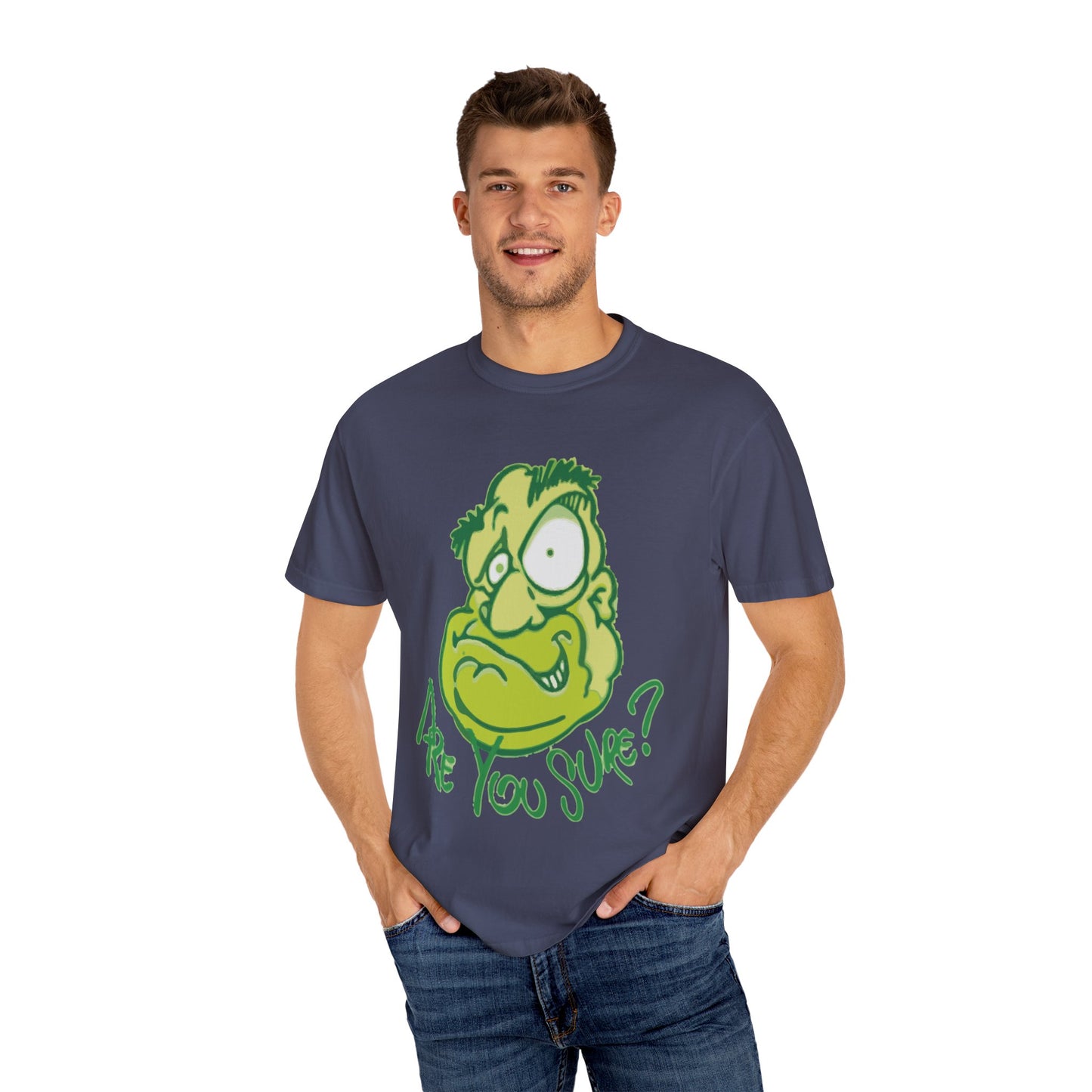 Unisex Garment-Dyed T-Shirt with Quirky Cartoon Design - Perfect for Casual Wear, Gifting, Parties, and Everyday Comfort
