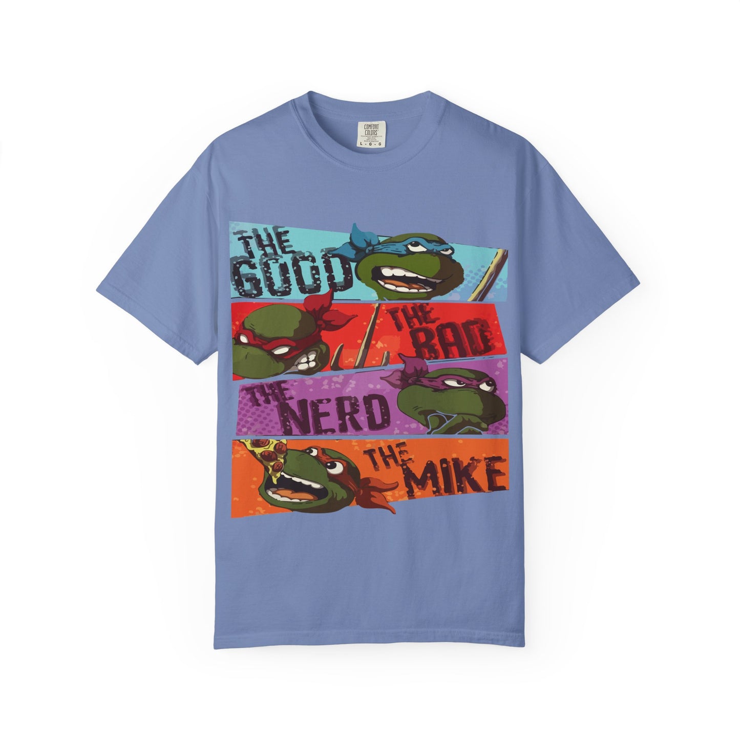 Unisex Garment-Dyed T-Shirt - Ninja Turtle Humor Tee - The Good, The Bad, The Nerd, The Mike