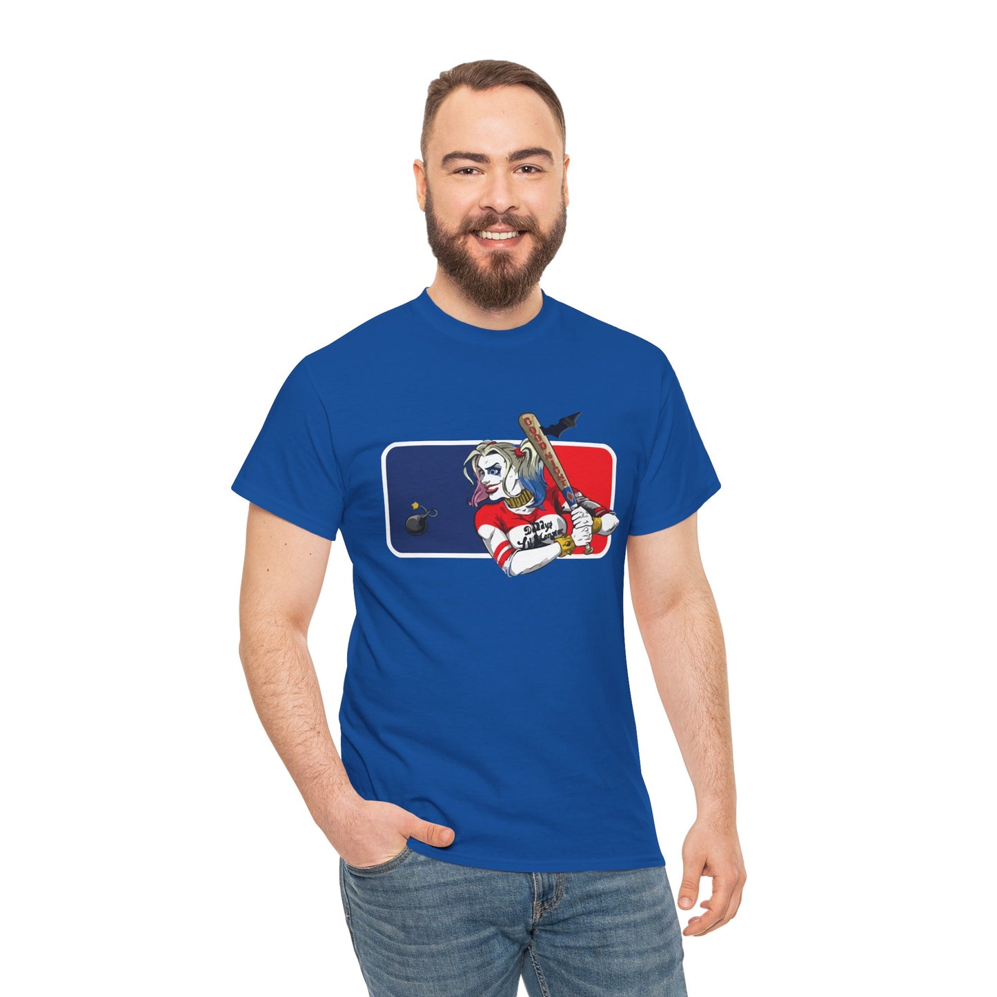 Unisex Baseball Graphic Tee - Harley Quinn DC Casual Wear for Sports Lovers