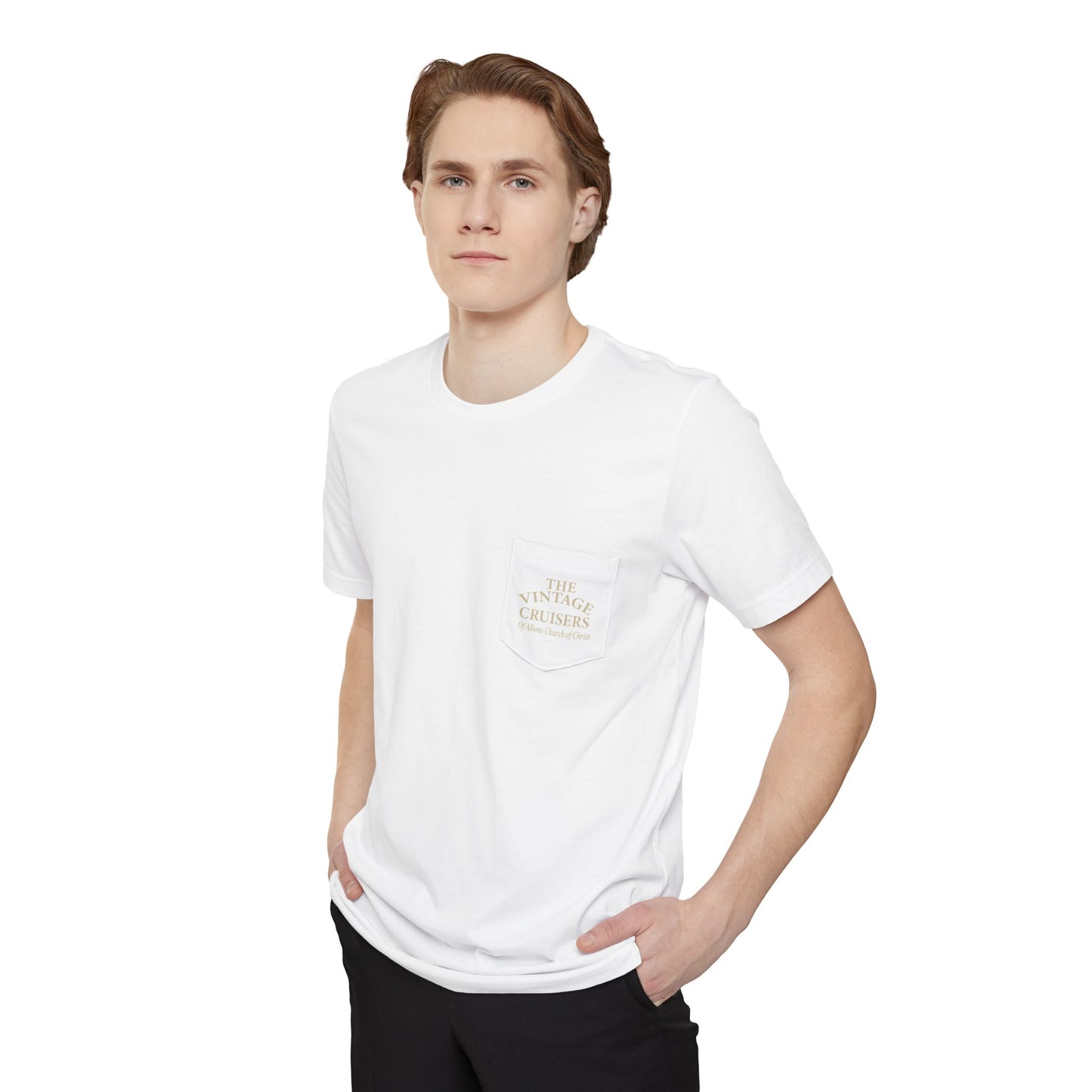 Retro Allons Church of Christ Pocket T-shirt