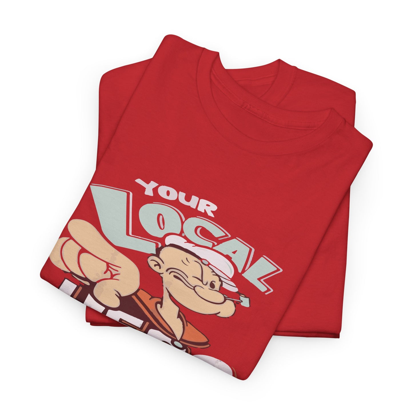 Local Hero Unisex Heavy Cotton Tee | Cool Graphic Tee for Everyday Wear, Gift for Friends, Casual Style, Birthday Gift, Gift for Heroes