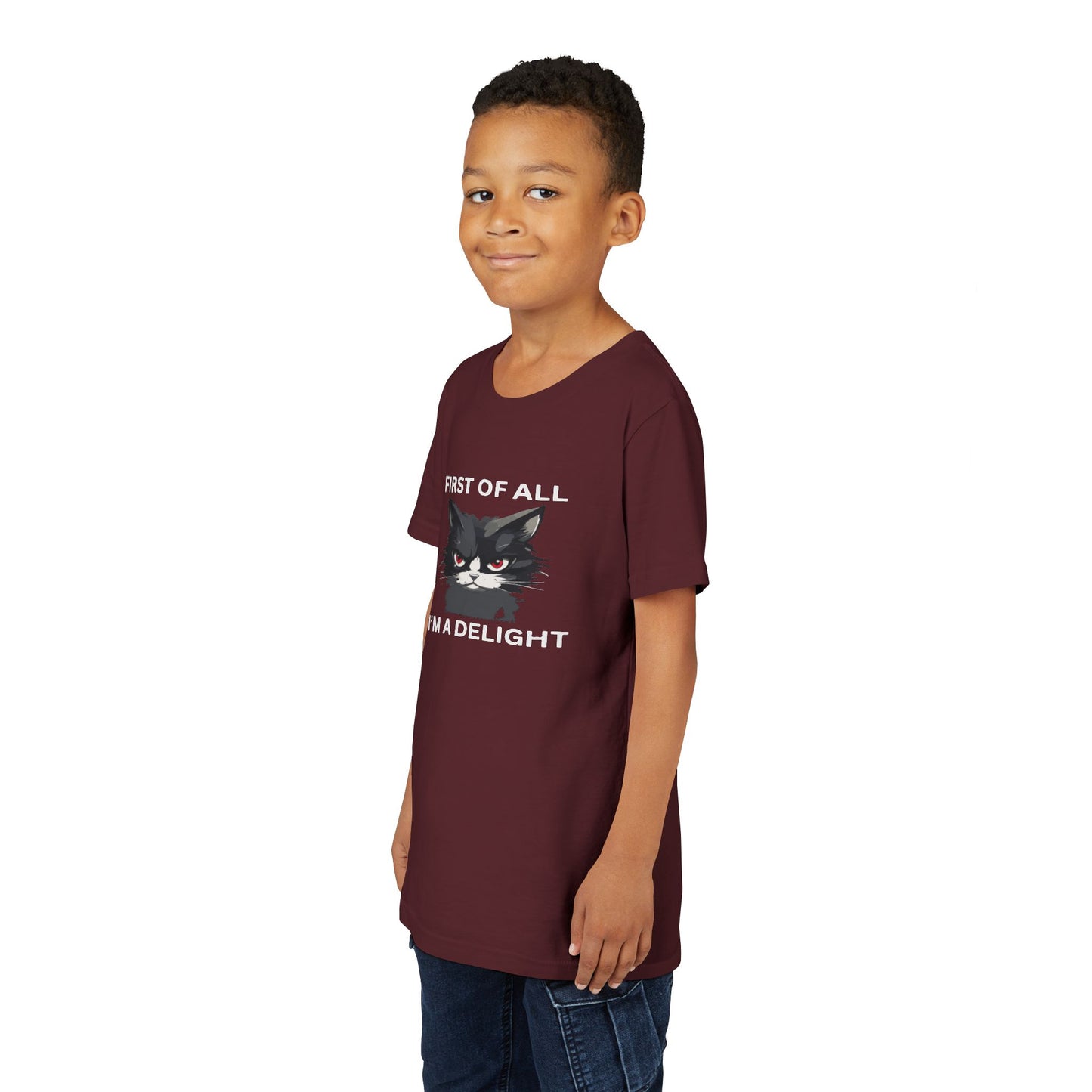 Youth Cat Humor Tee - Perfect for Cat Lovers, Birthday Gifts for Kids, Everyday Wear, Funny Quotes Shirt, Gift for Pet Lovers