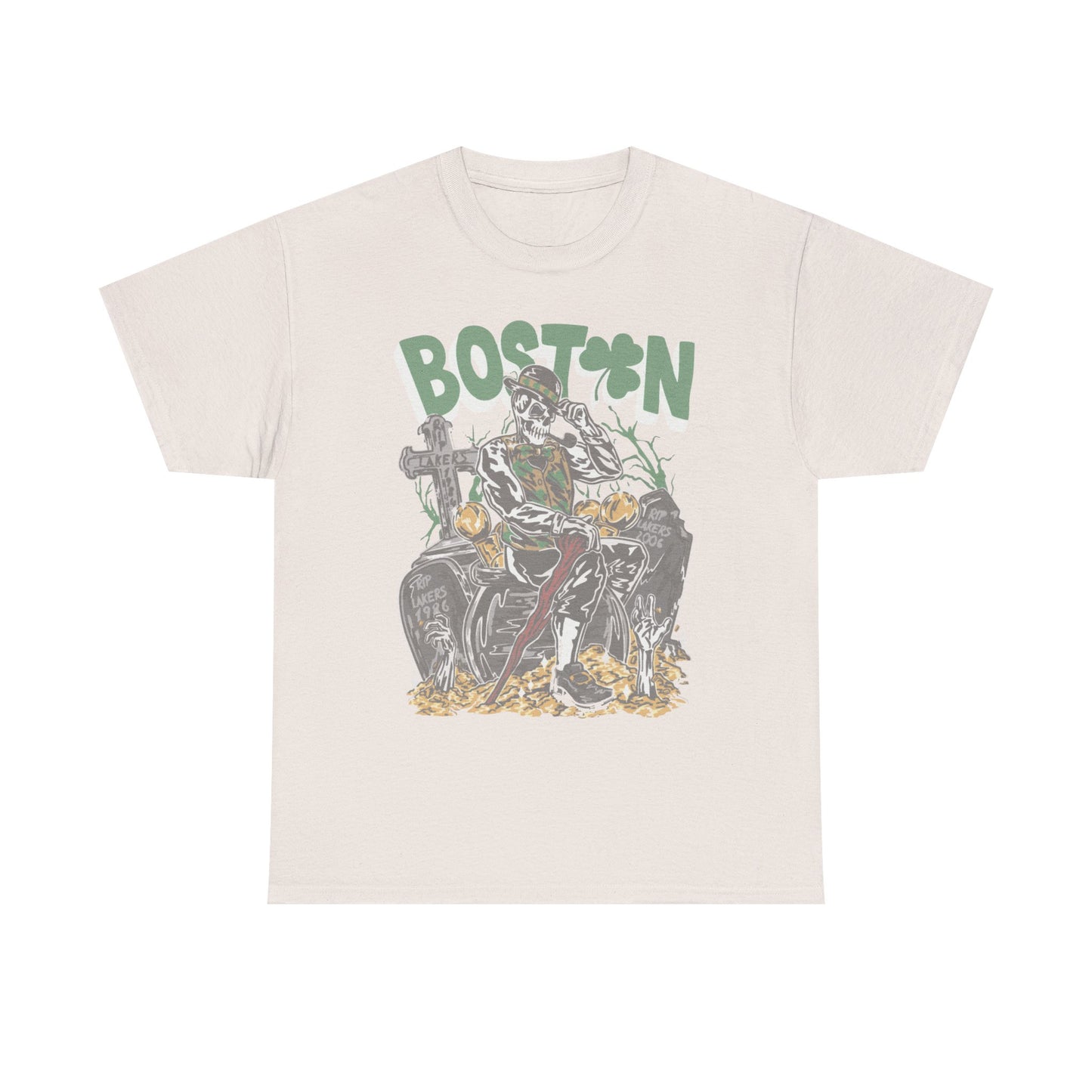 Boston Graphic Tee, Unisex Heavy Cotton T-Shirt, Vintage Boston Shirt, Irish Pride Apparel, St. Patrick's Day Gift, Casual Wear