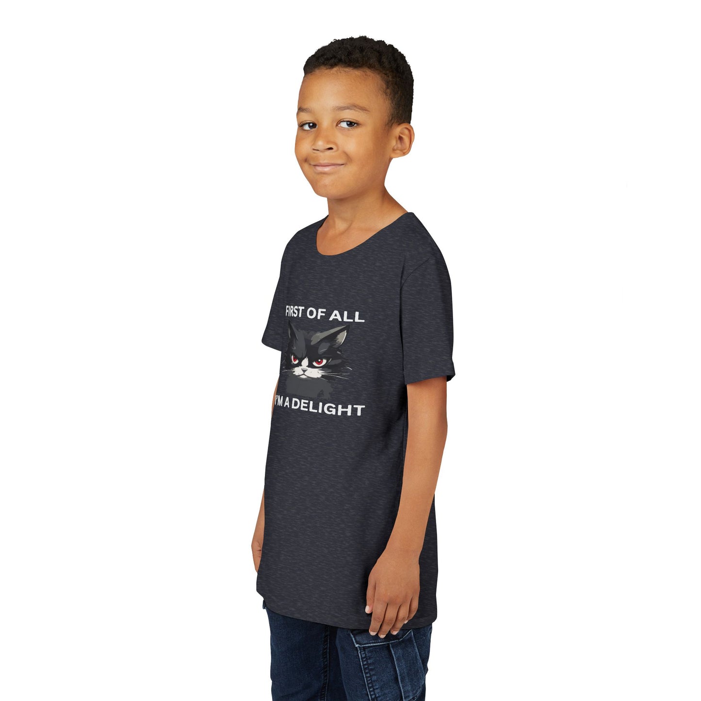 Youth Cat Humor Tee - Perfect for Cat Lovers, Birthday Gifts for Kids, Everyday Wear, Funny Quotes Shirt, Gift for Pet Lovers