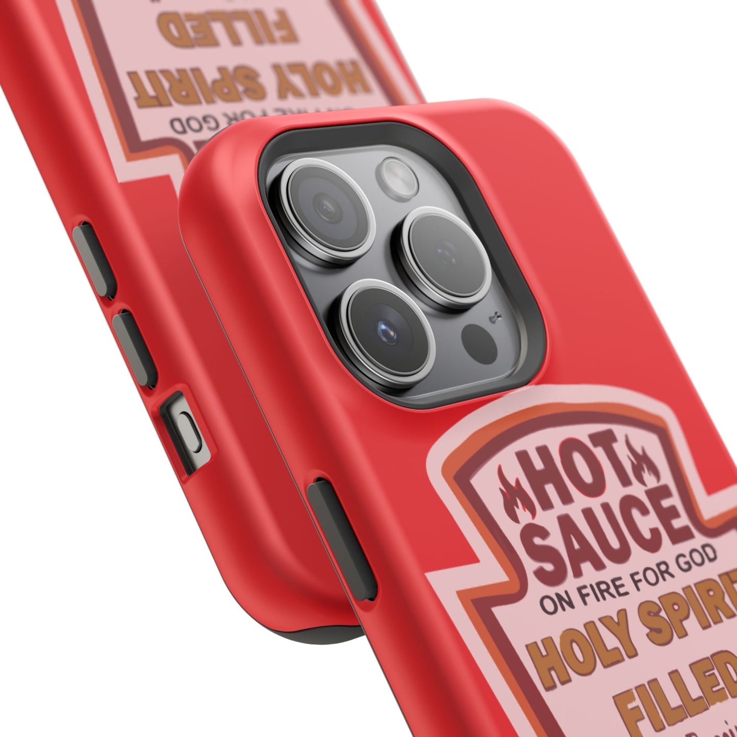 Holy Spirit Hot Sauce Phone Cases - Impact-Resistant, Christian Gift, Spiritual Reminder, Unique Design, Faith-Based Accessory
