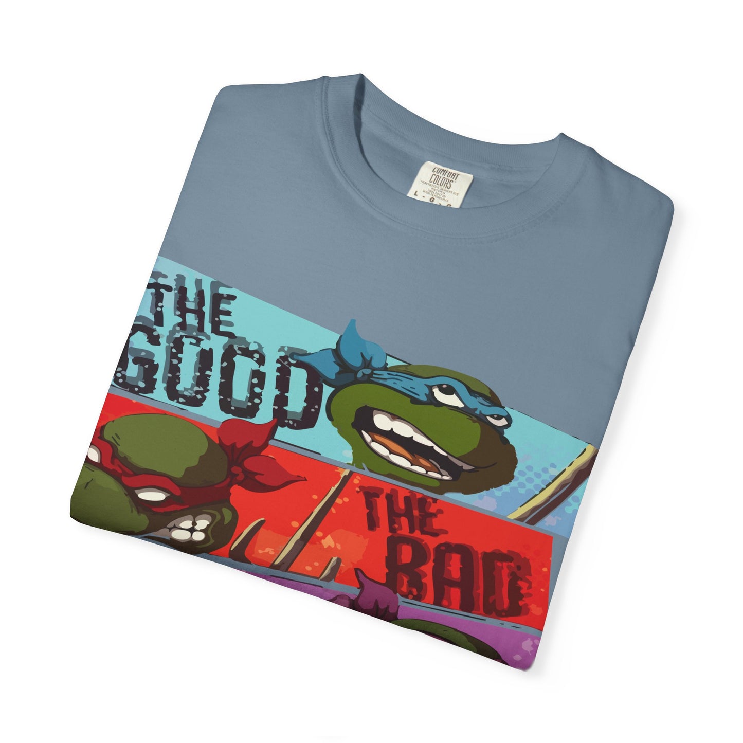 Unisex Garment-Dyed T-Shirt - Ninja Turtle Humor Tee - The Good, The Bad, The Nerd, The Mike