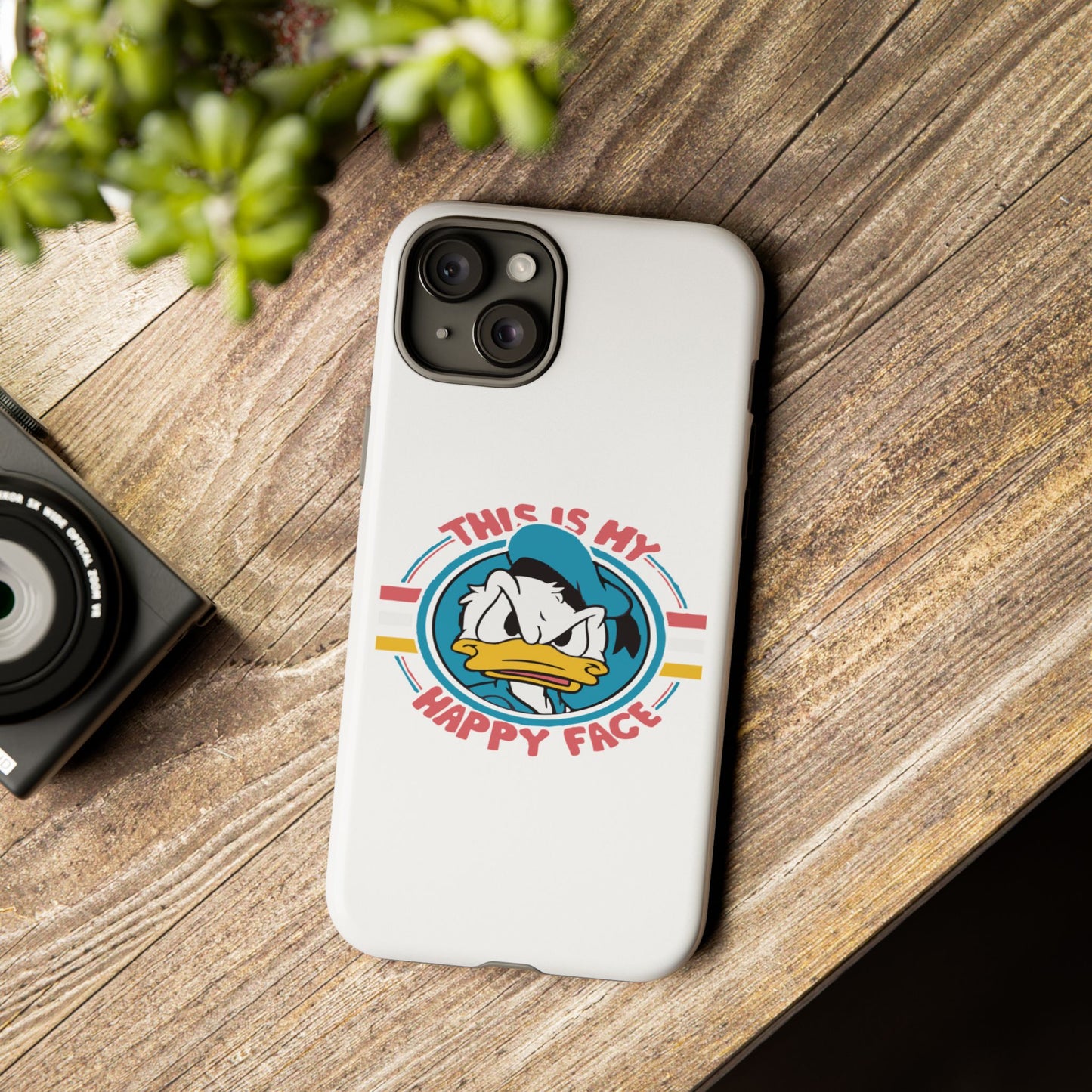 Tough Cases: This is My Happy Face Phone Case, Funny Phone Case, Donald Duck Case, Cute Phone Accessory, Gift for Disney Fans
