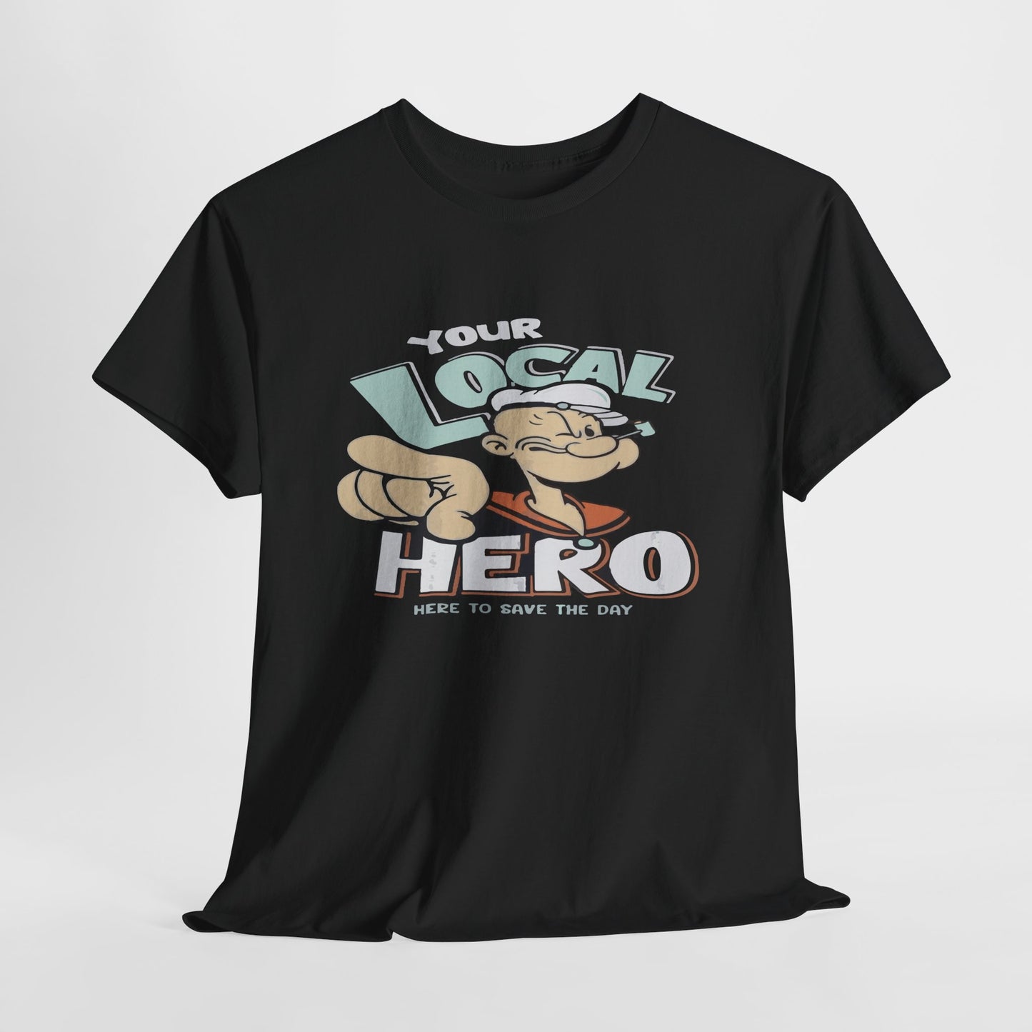 Local Hero Unisex Heavy Cotton Tee | Cool Graphic Tee for Everyday Wear, Gift for Friends, Casual Style, Birthday Gift, Gift for Heroes