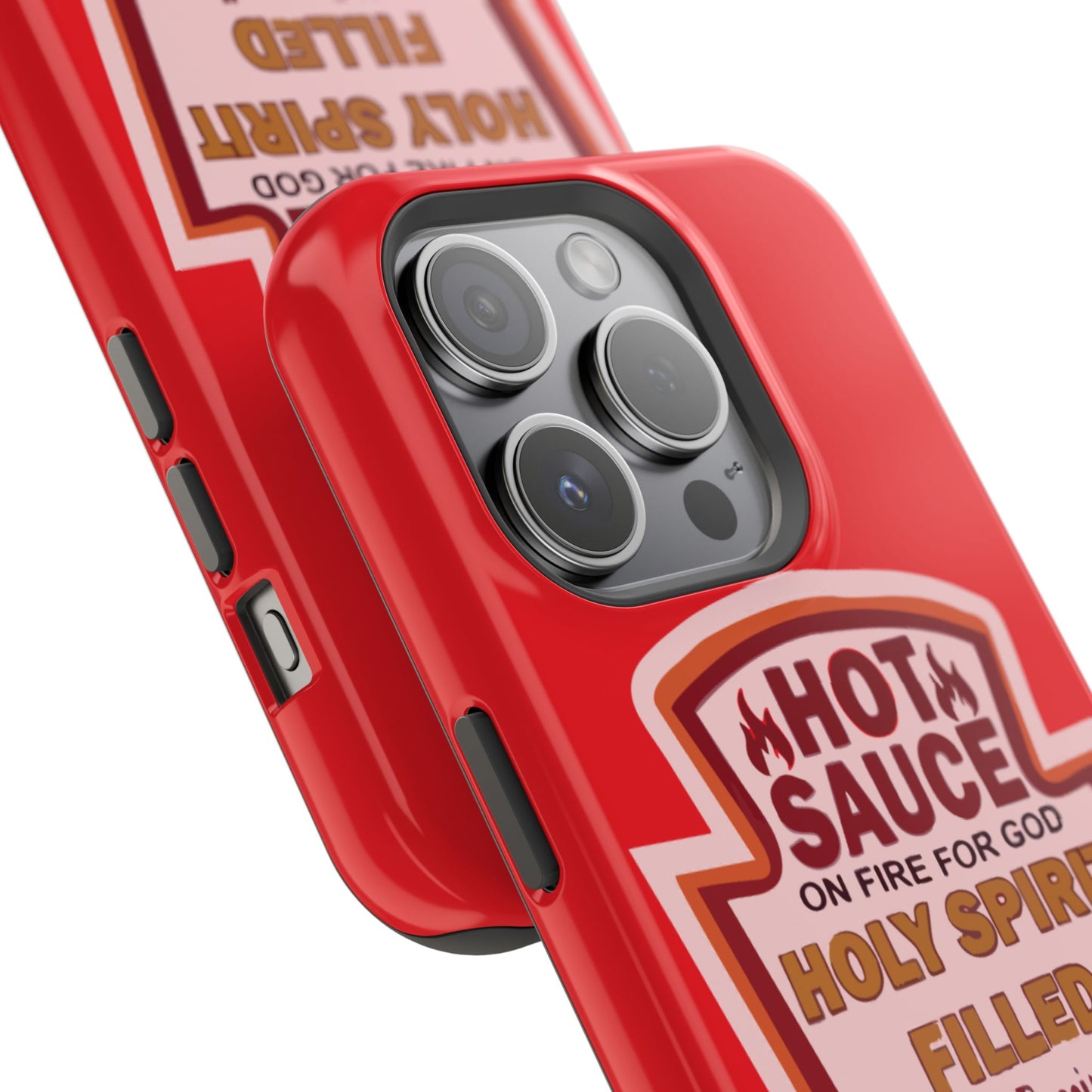 Holy Spirit Hot Sauce Phone Cases - Impact-Resistant, Christian Gift, Spiritual Reminder, Unique Design, Faith-Based Accessory