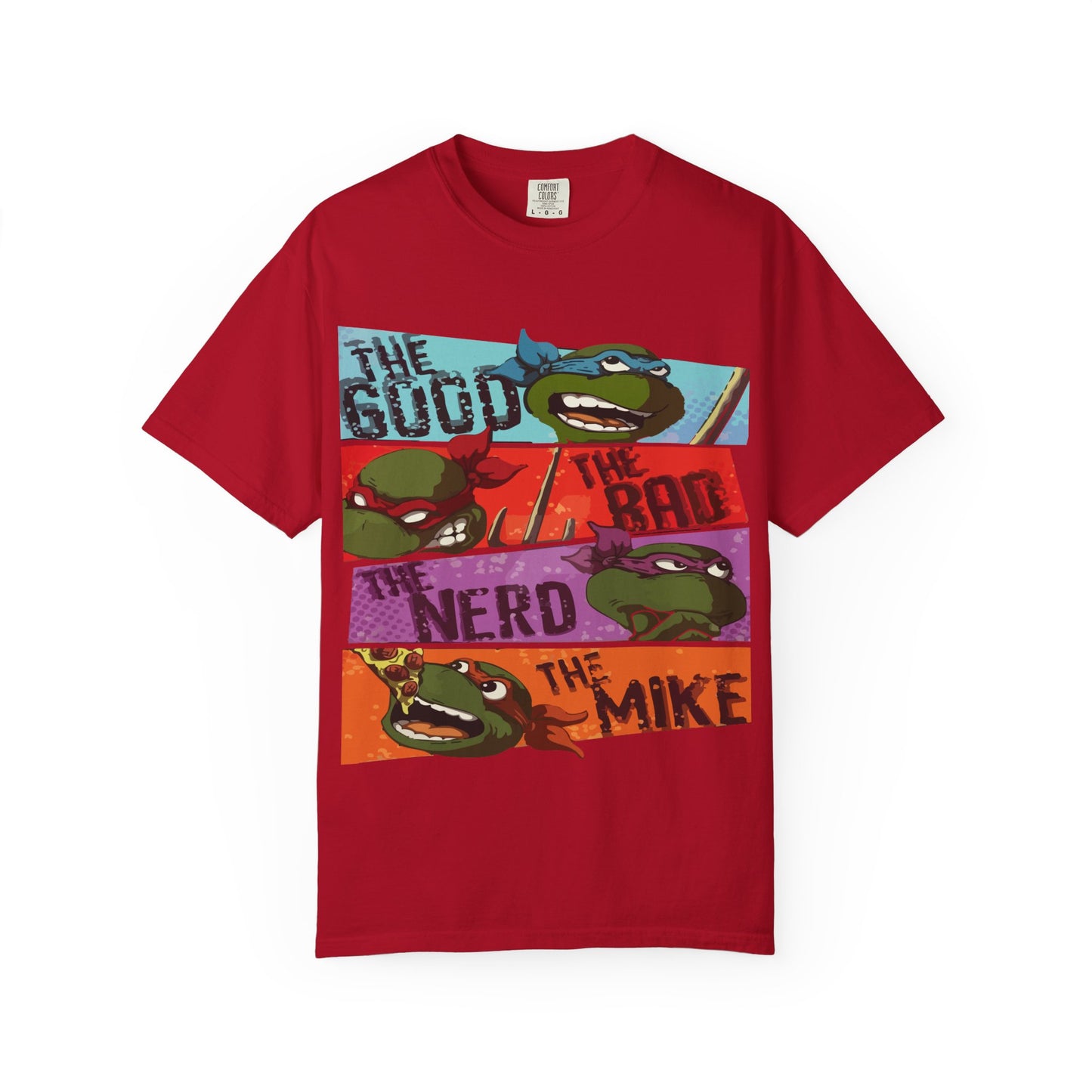 Unisex Garment-Dyed T-Shirt - Ninja Turtle Humor Tee - The Good, The Bad, The Nerd, The Mike