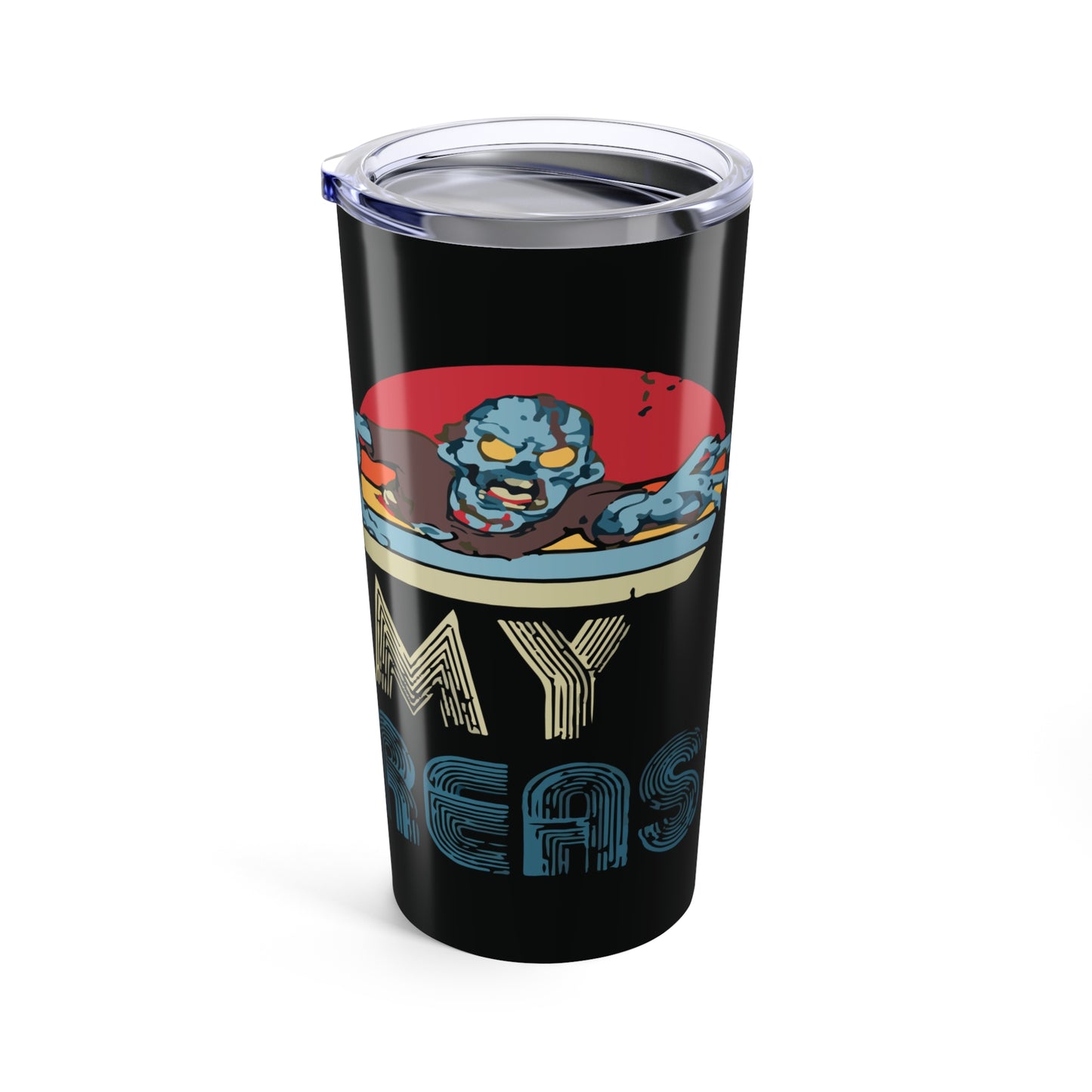 Retro Tumbler - Zombabies Hate My Pancakes | Fun Travel Mug, Gift for Gamers, Creative Home Decor, Halloween, Drinkware