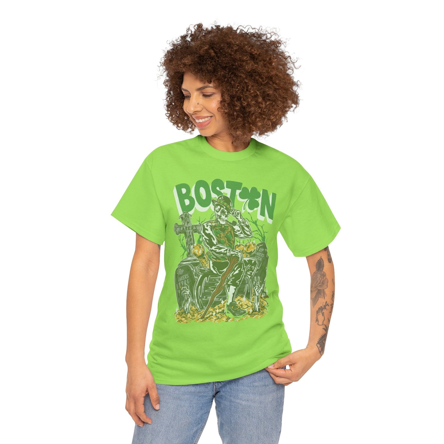 Boston Graphic Tee, Unisex Heavy Cotton T-Shirt, Vintage Boston Shirt, Irish Pride Apparel, St. Patrick's Day Gift, Casual Wear