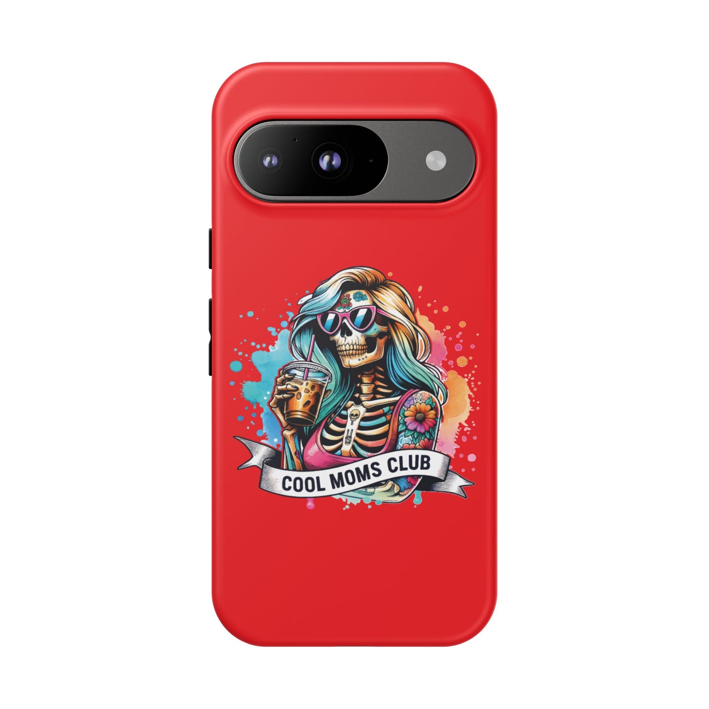 Cool Moms Club Phone Case - Tough Cases, Funky Phone Cover, Gift for Moms, Skeleton Design, Trendy Tech Accessories