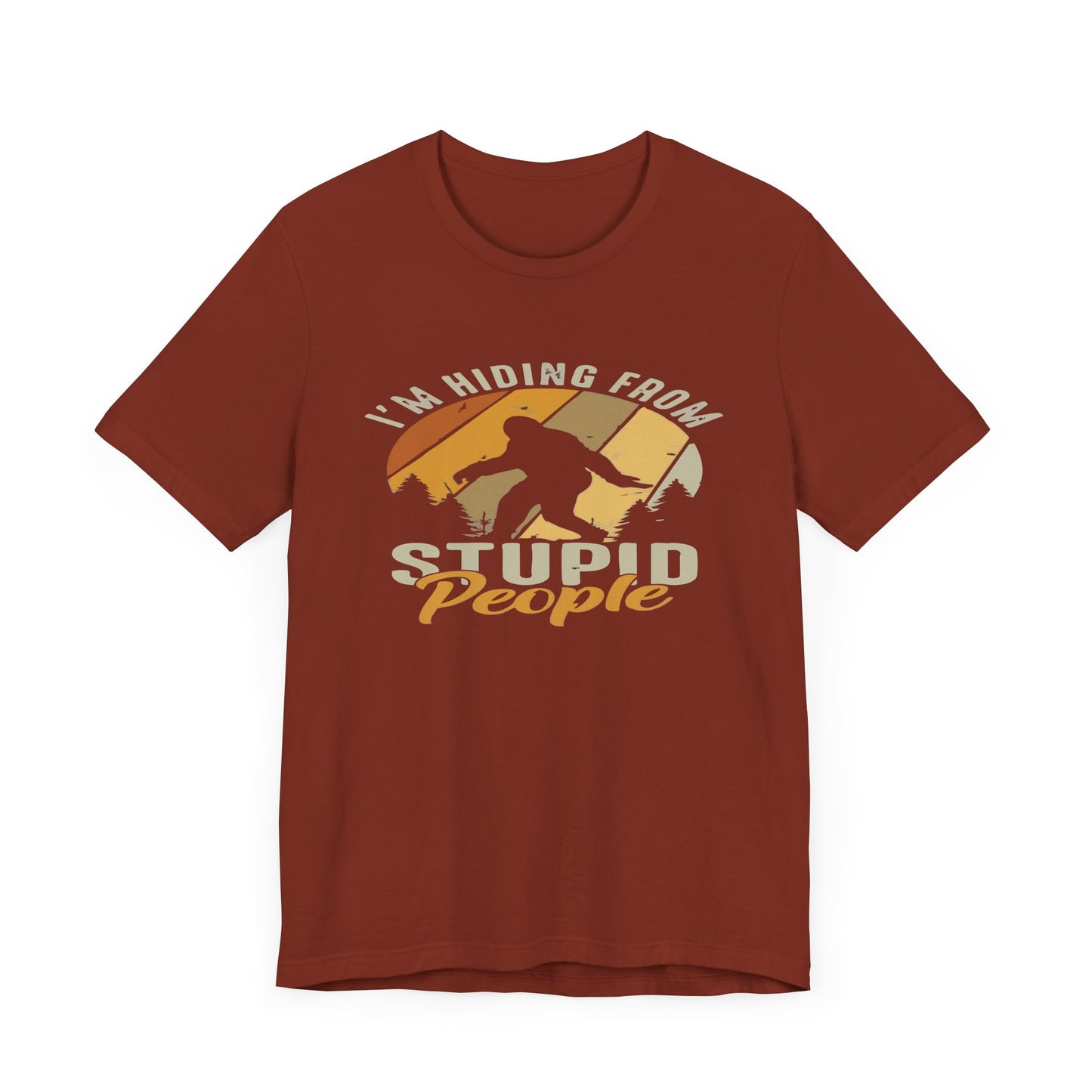 Humorous Unisex Jersey Tee - I’m Hiding From Stupid People, Funny T-Shirt, Casual Wear, Gift for Friends, Summer Outfit, Quirky Humor