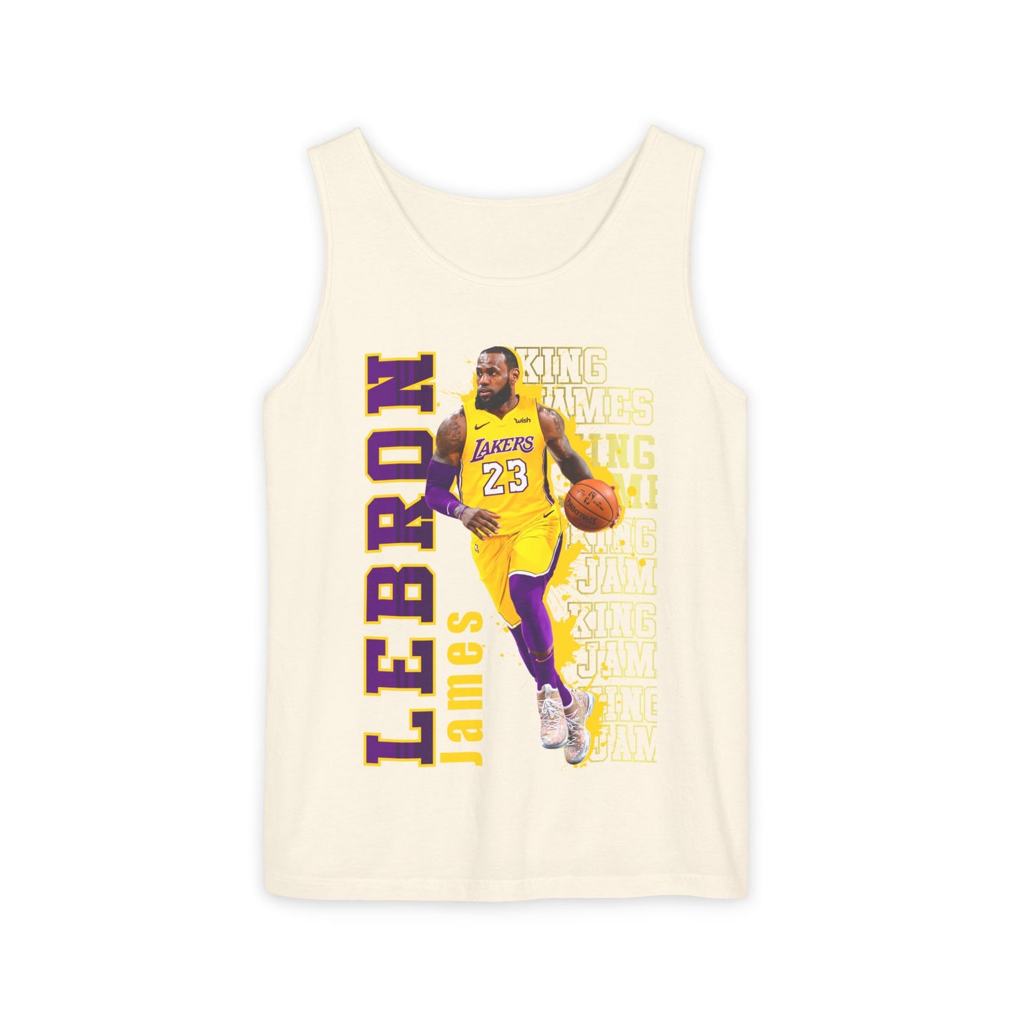 LeBron James Unisex Garment-Dyed Tank Top, Basketball Apparel, Sportswear, Summer Outfit, Fan Gear