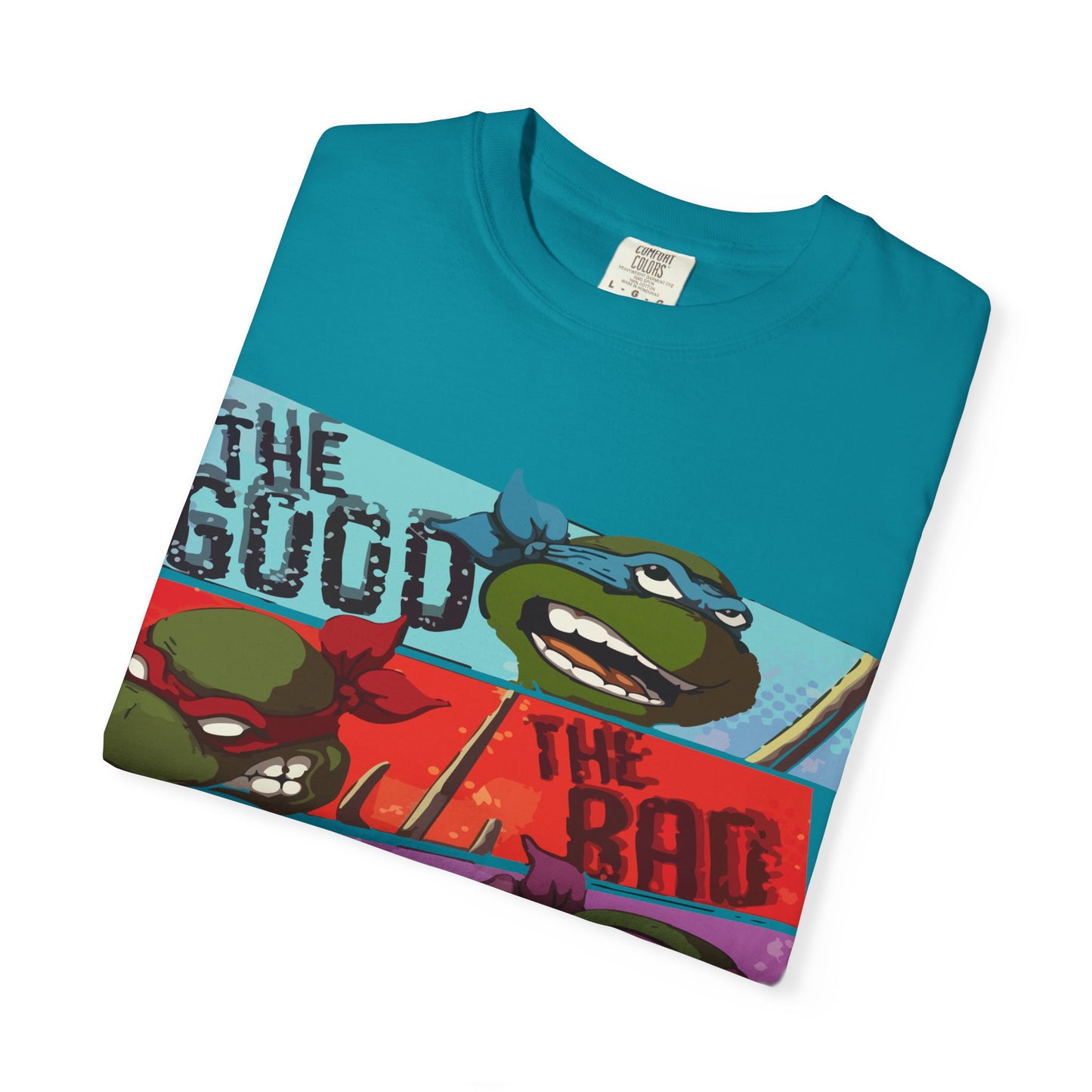 Unisex Garment-Dyed T-Shirt - Ninja Turtle Humor Tee - The Good, The Bad, The Nerd, The Mike