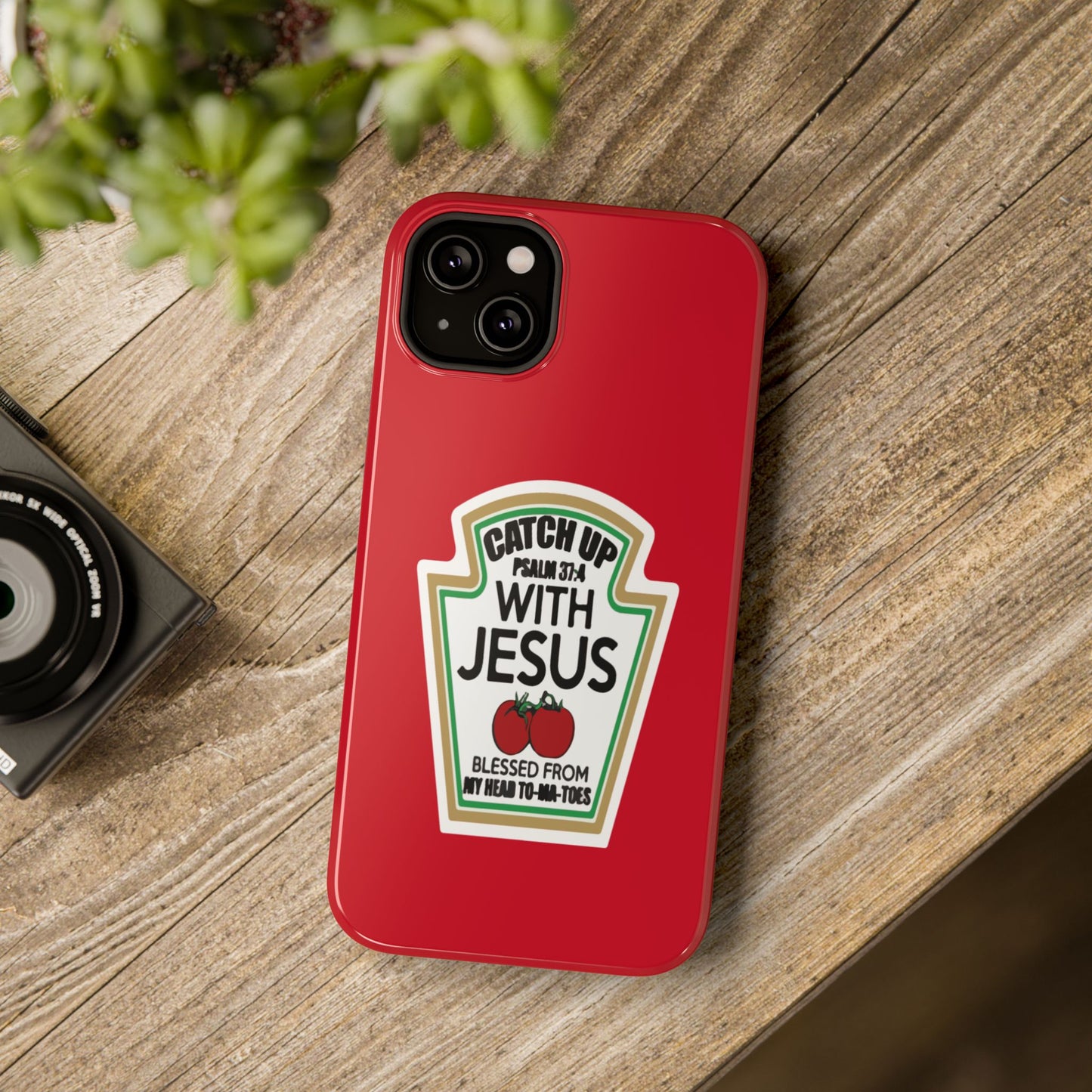 Fun Christian Phone Case, Catch Up with Jesus, Impact-Resistant, Faith-Based Gift, Religious Accessories, Bible Verses