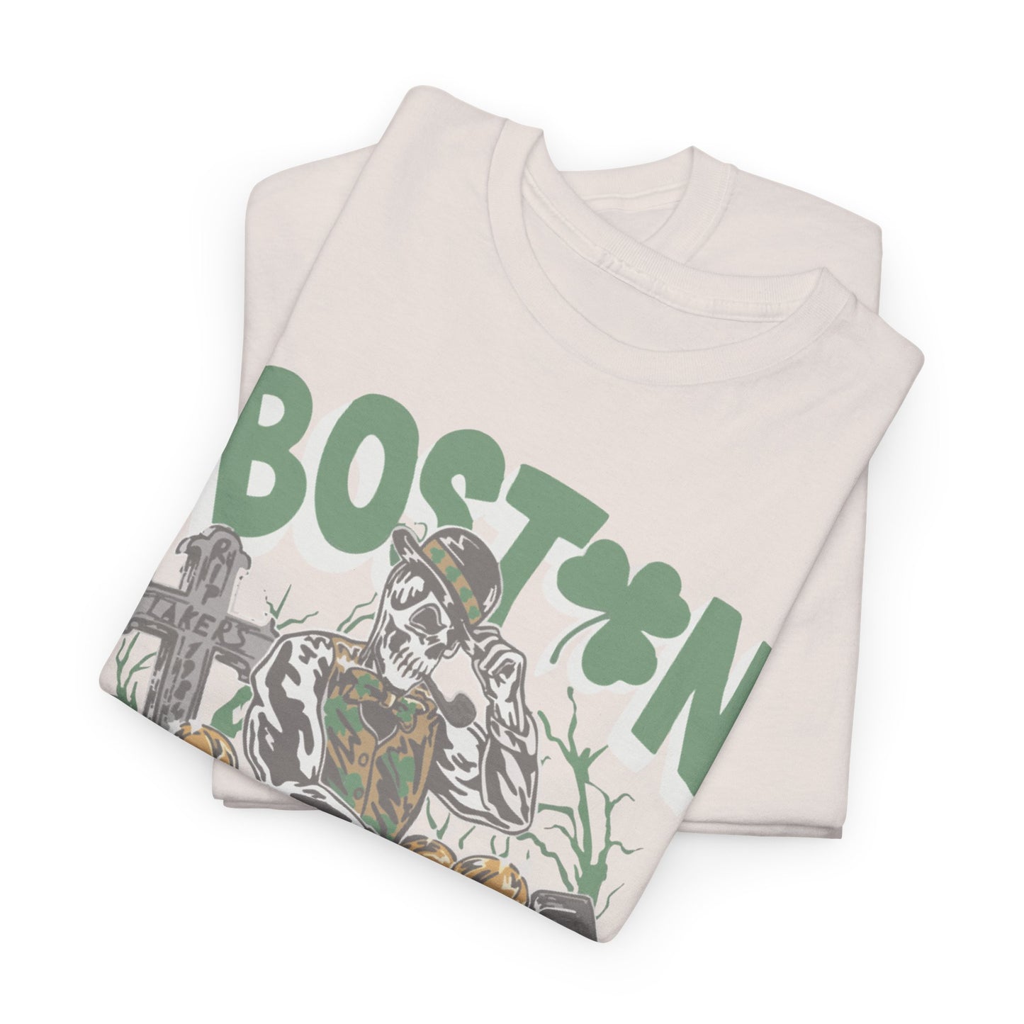Boston Graphic Tee, Unisex Heavy Cotton T-Shirt, Vintage Boston Shirt, Irish Pride Apparel, St. Patrick's Day Gift, Casual Wear