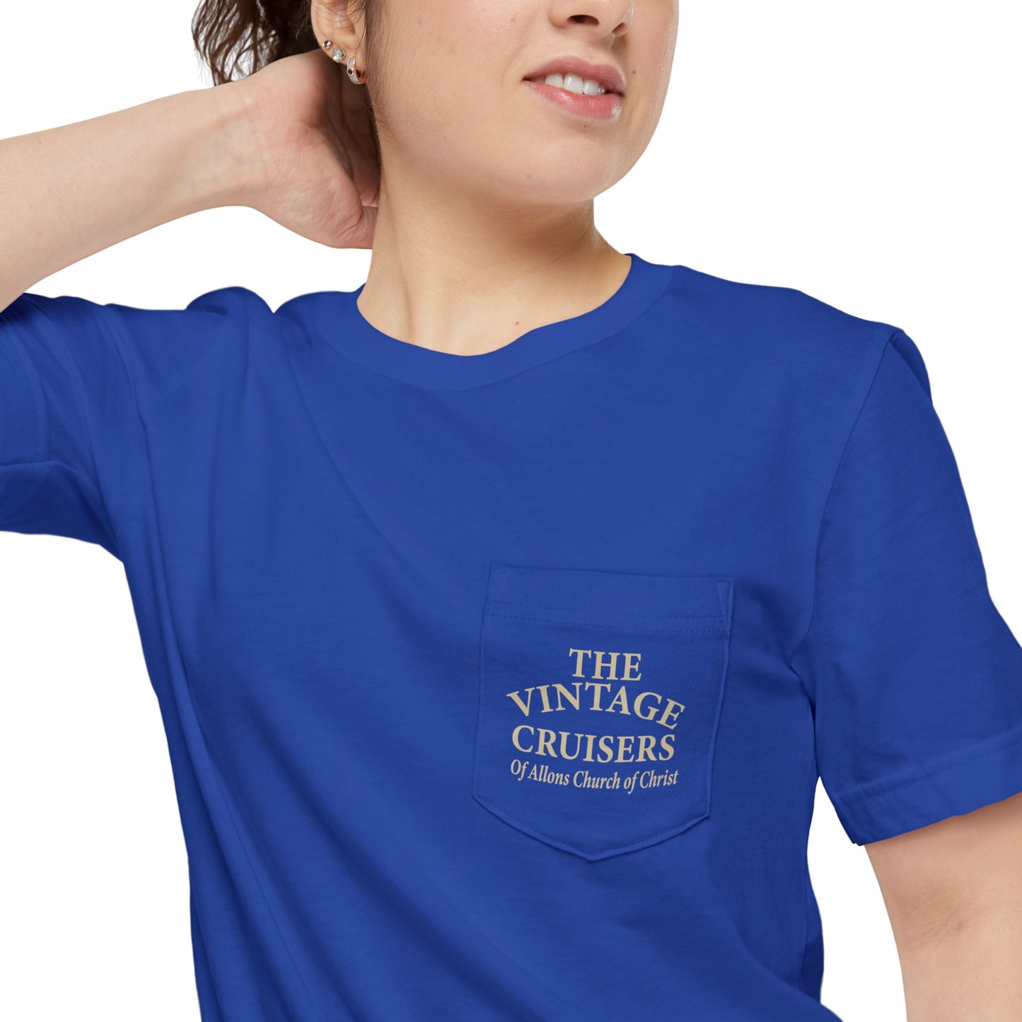 Retro Allons Church of Christ Pocket T-shirt