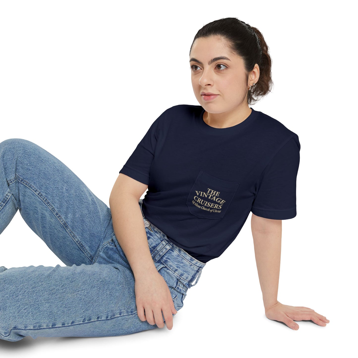 Retro Allons Church of Christ Pocket T-shirt