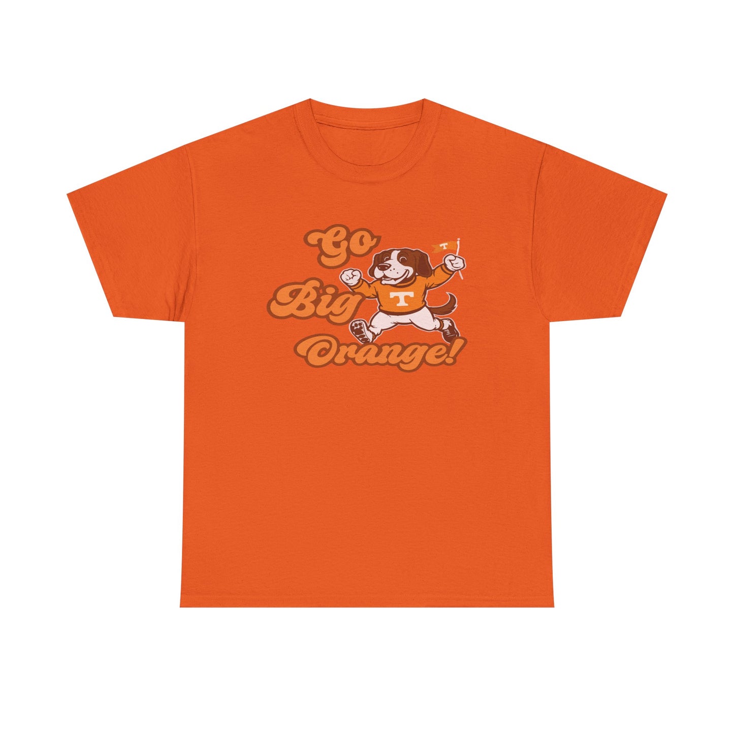 Go Big Orange Unisex Heavy Cotton Tee, Sports Fan Shirt, Casual Wear, College Game Day Top, Gift for Sports Enthusiasts