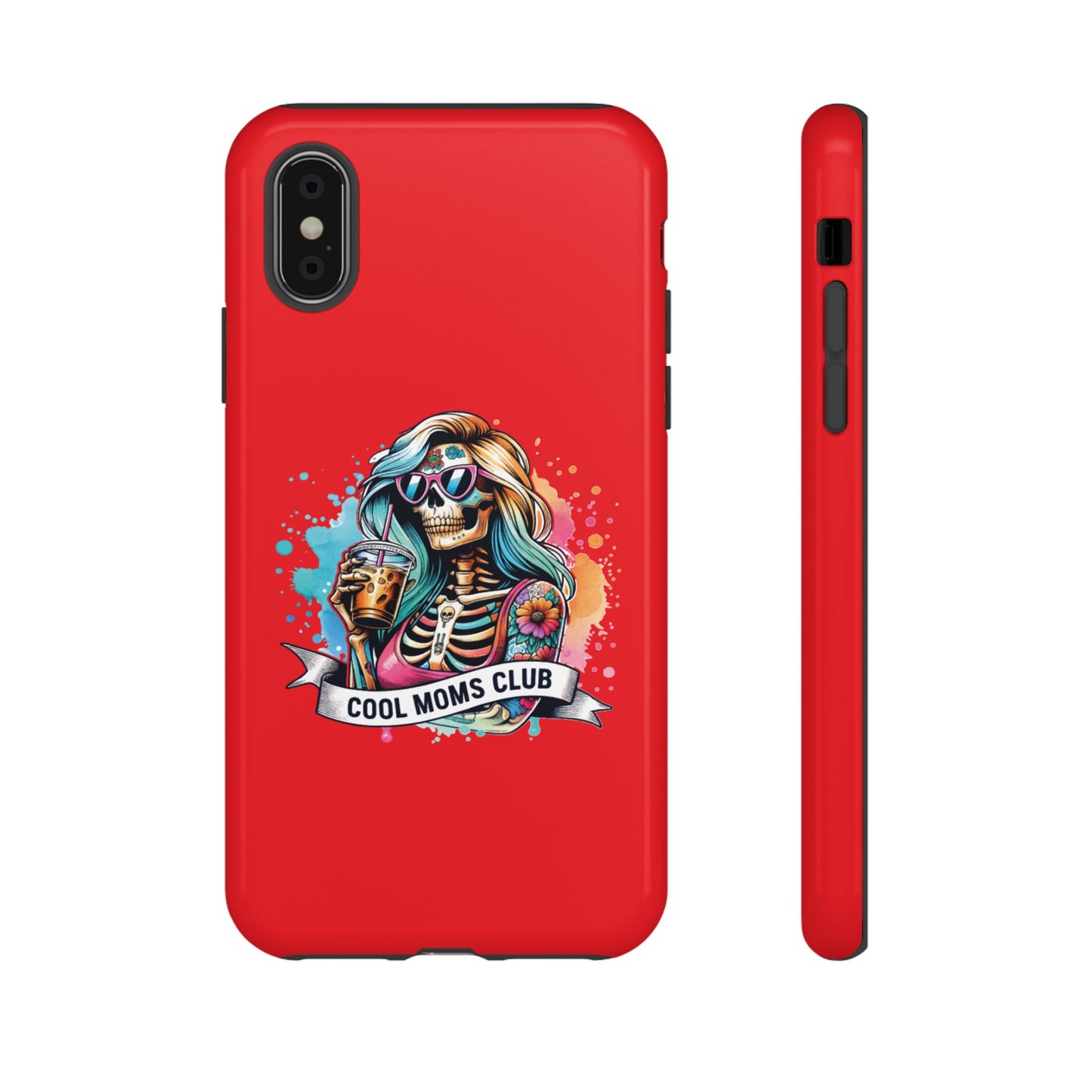 Cool Moms Club Phone Case - Tough Cases, Funky Phone Cover, Gift for Moms, Skeleton Design, Trendy Tech Accessories