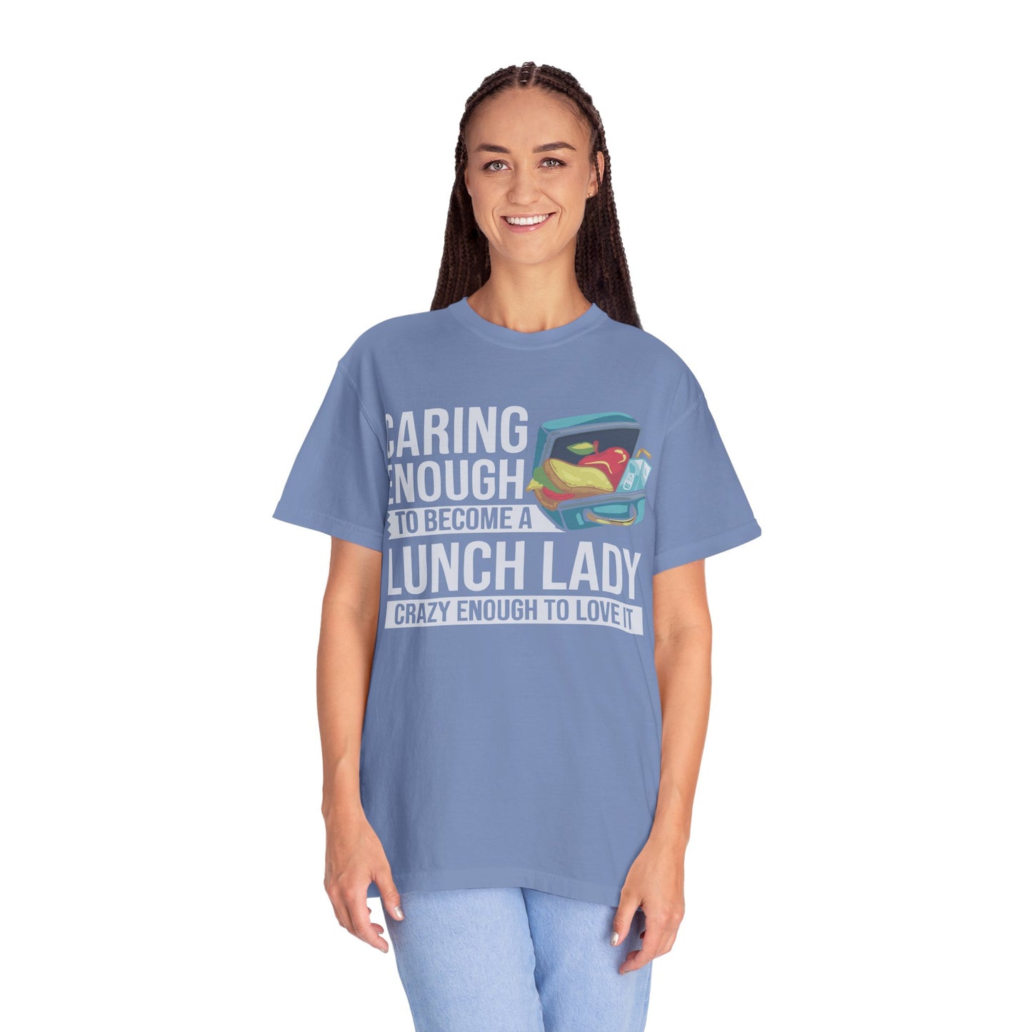 Lunch Lady Humor Unisex T-Shirt, Caring Enough to Become a Lunch Lady, Teacher Gift, Appreciation Gift, Funny T-Shirt, School Staff Tee