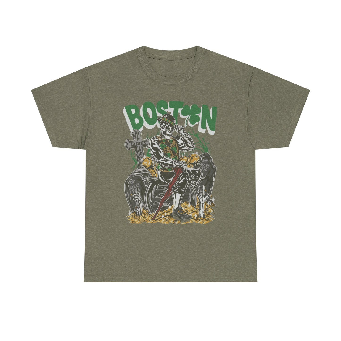 Boston Graphic Tee, Unisex Heavy Cotton T-Shirt, Vintage Boston Shirt, Irish Pride Apparel, St. Patrick's Day Gift, Casual Wear