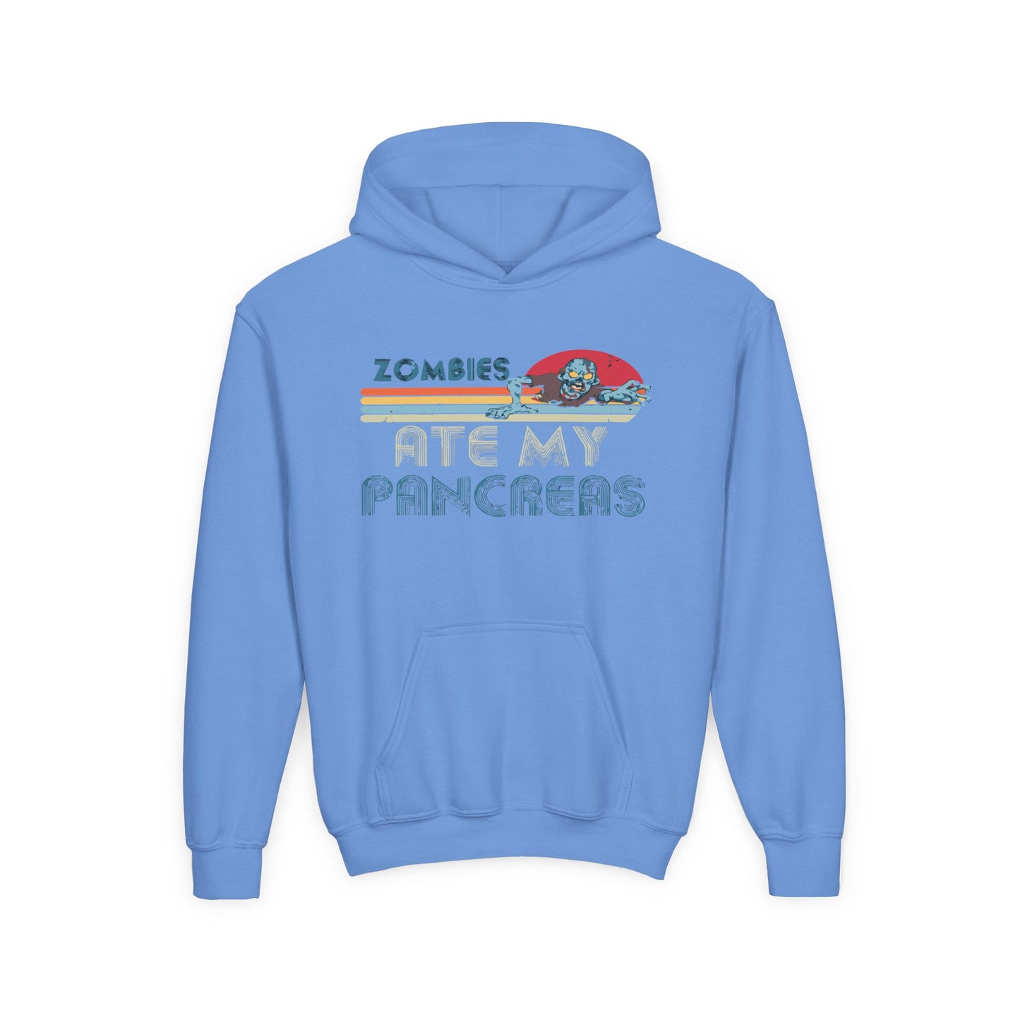 Youth Zombies Ate My Pancreas Hooded Sweatshirt, Funny Youth Hoodie, Gift for Teens, Halloween Apparel, Casual Wear, Nerd Culture Clothing